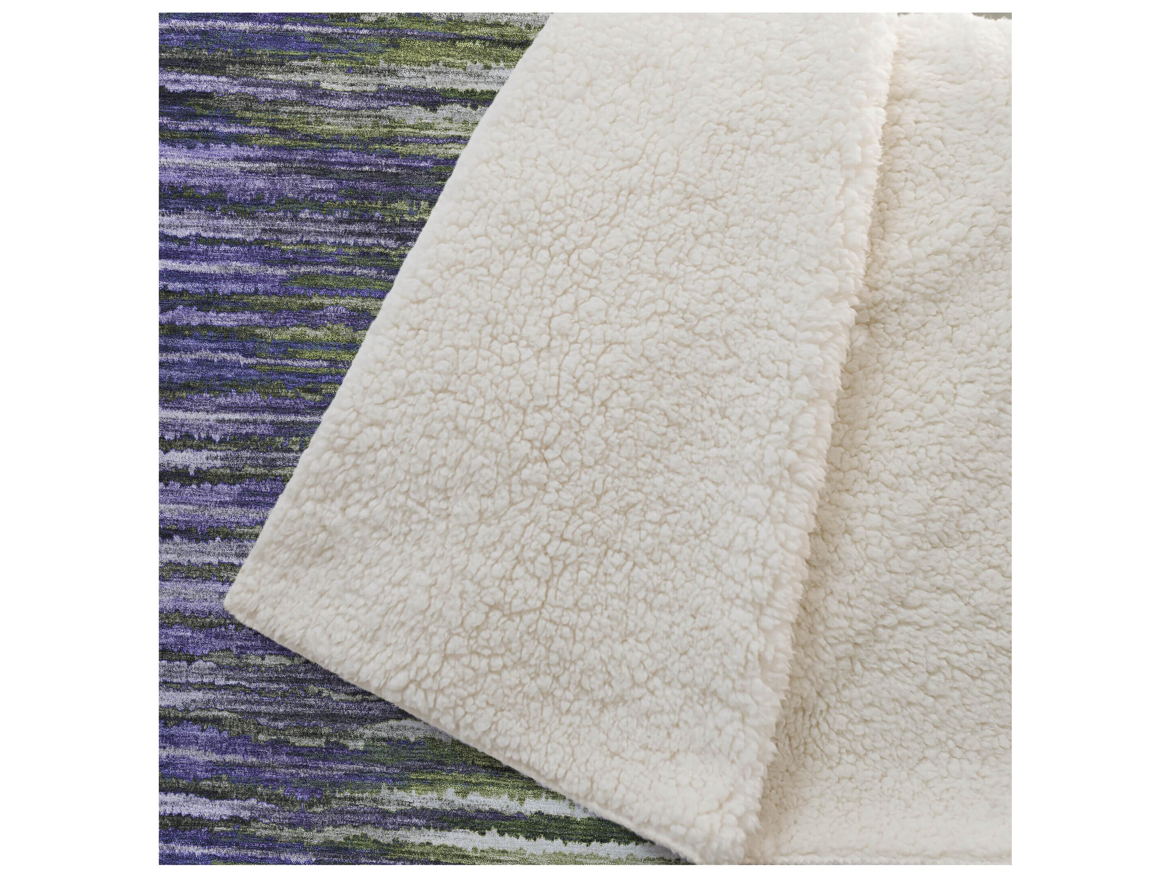 Dalyn Sherpa Purple Polyester Throw