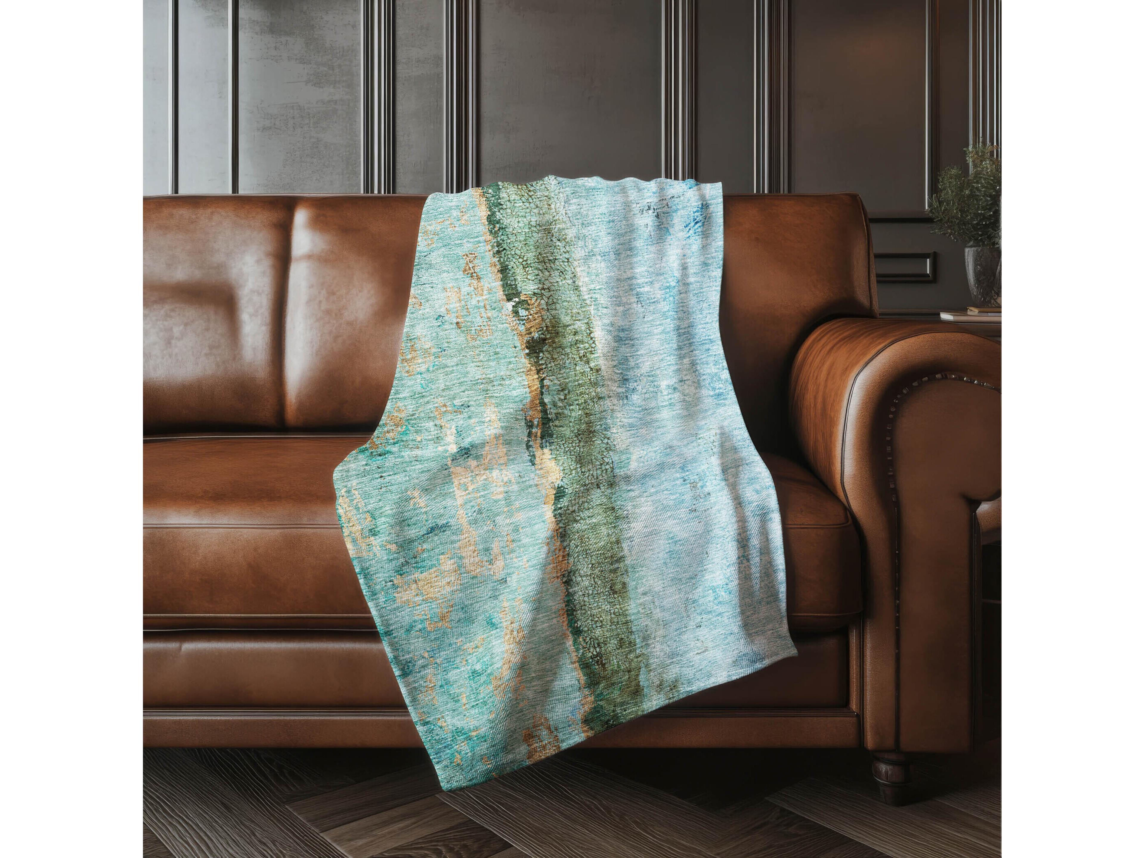 Dalyn Sherpa Blue Polyester Throw