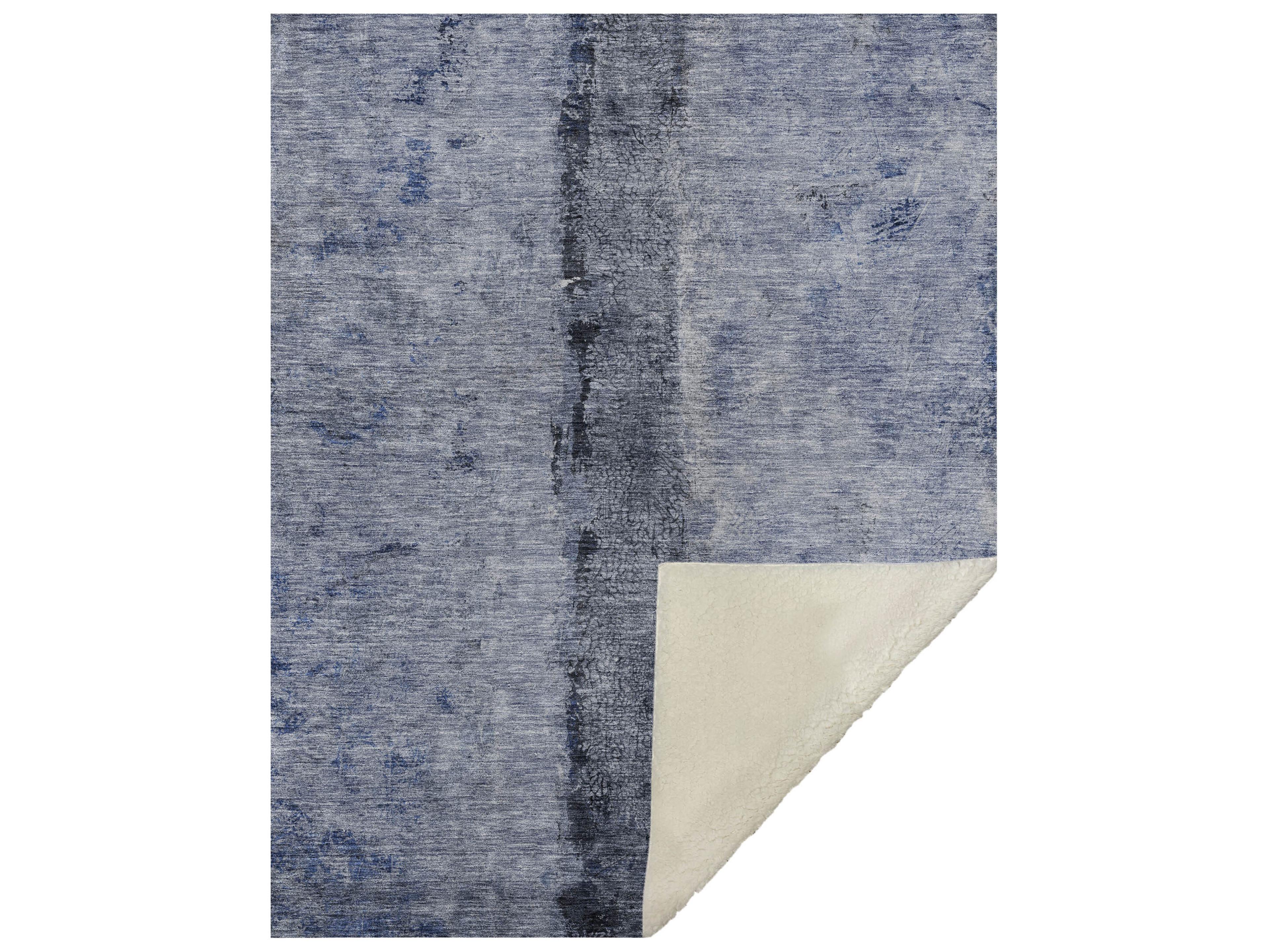 Sherpa Blue Polyester Throw