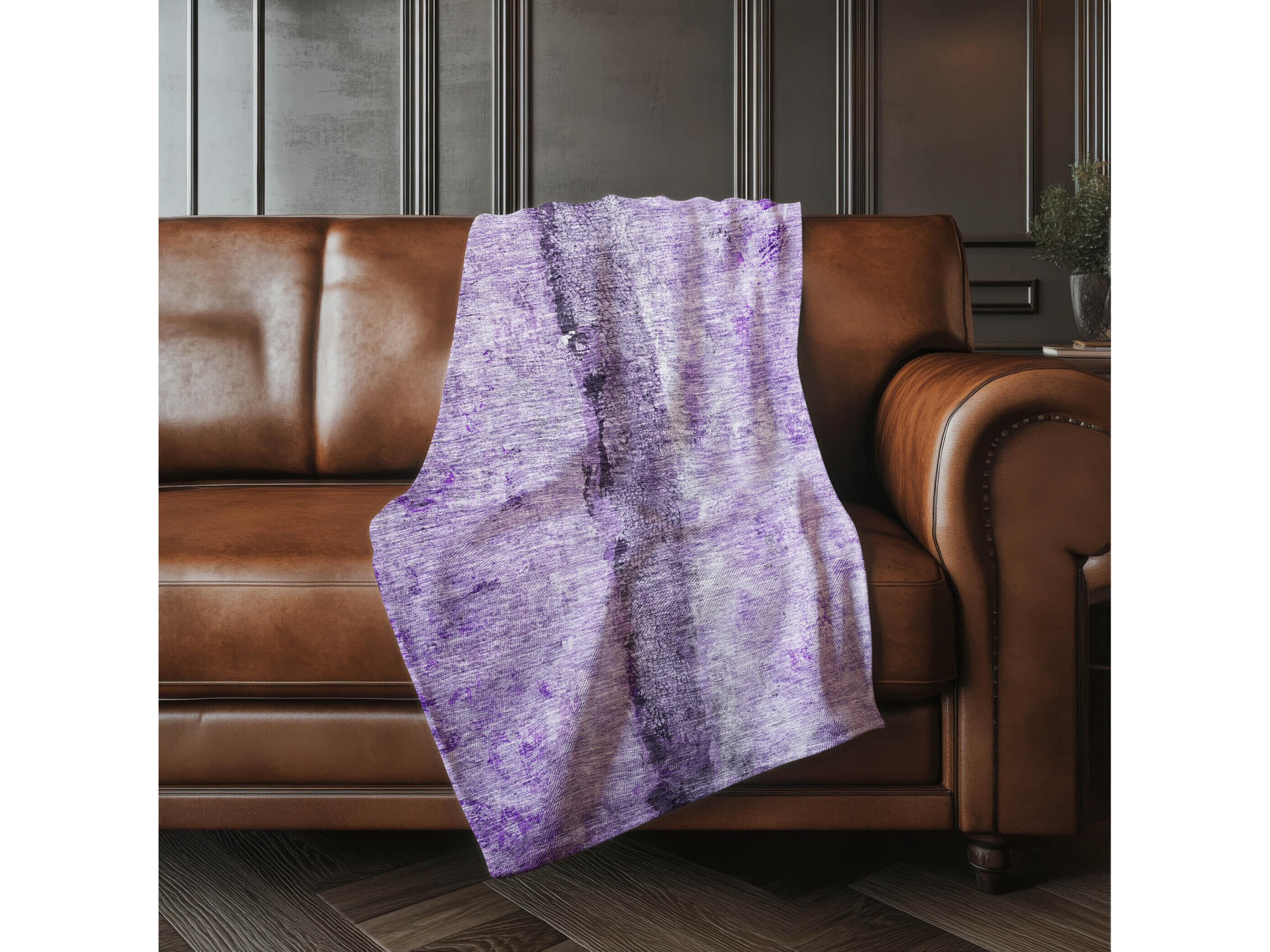 Dalyn Sherpa Purple Polyester Throw