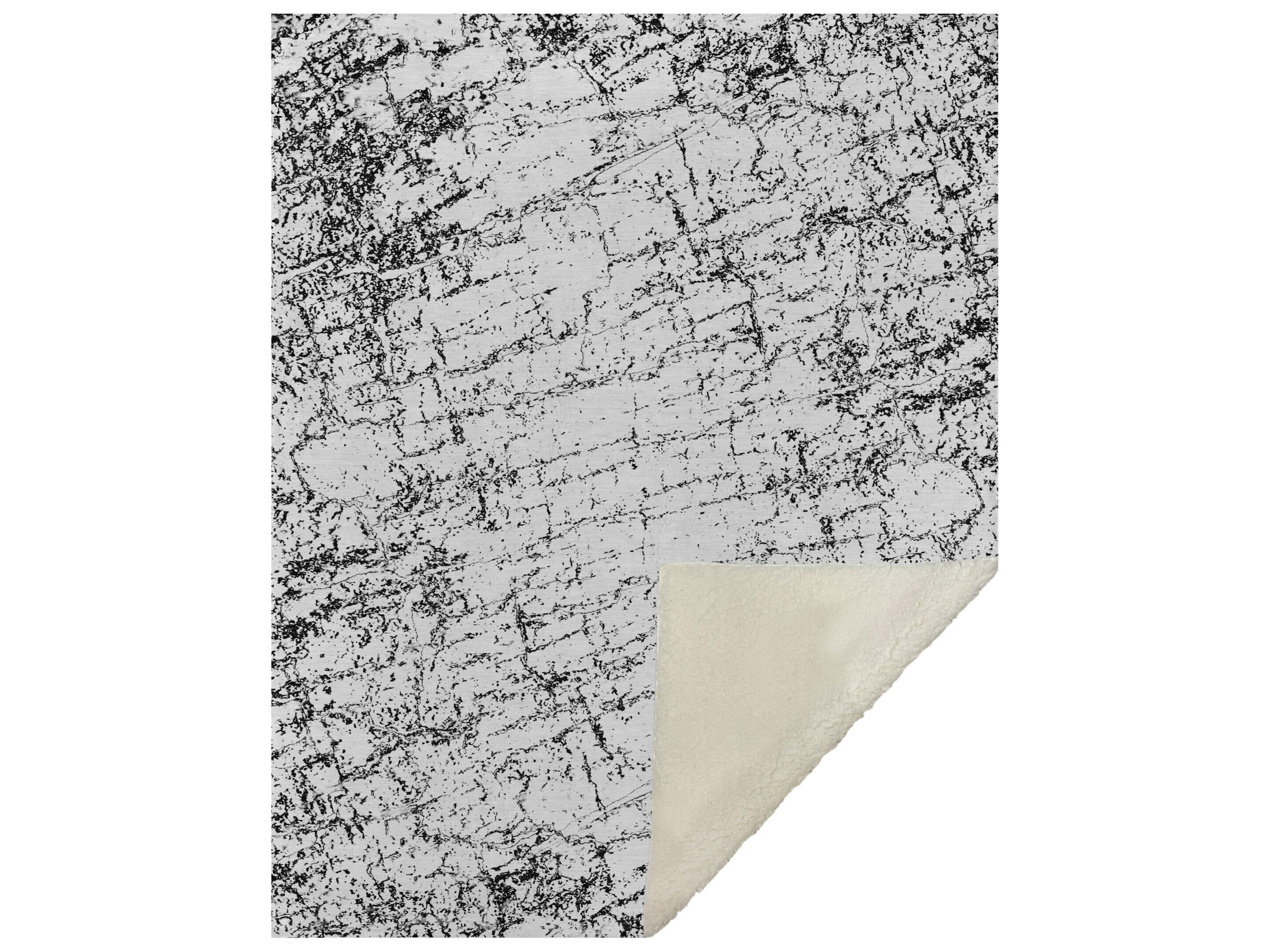 Sherpa Black Polyester Throw