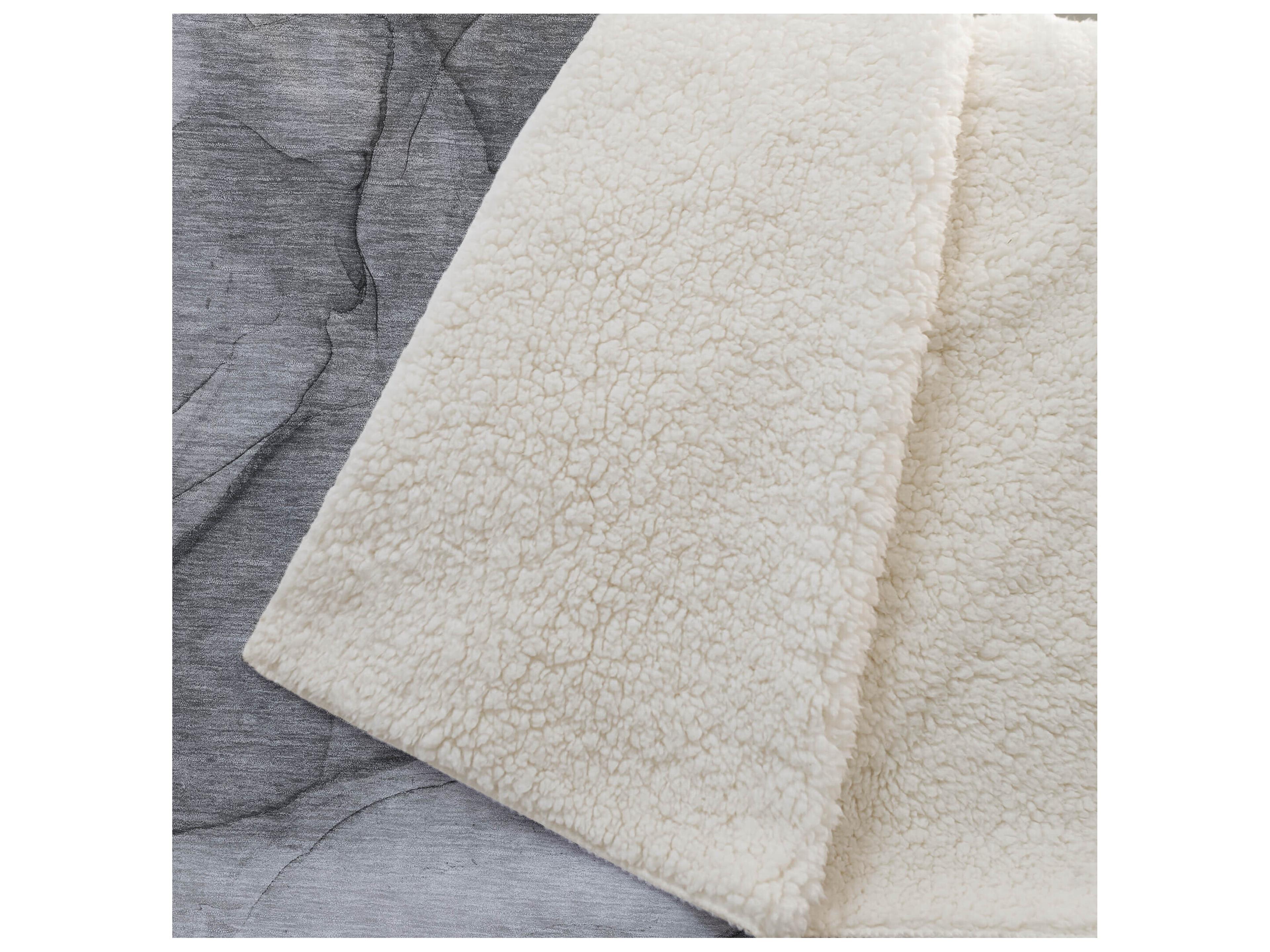 Dalyn Sherpa Gray Polyester Throw