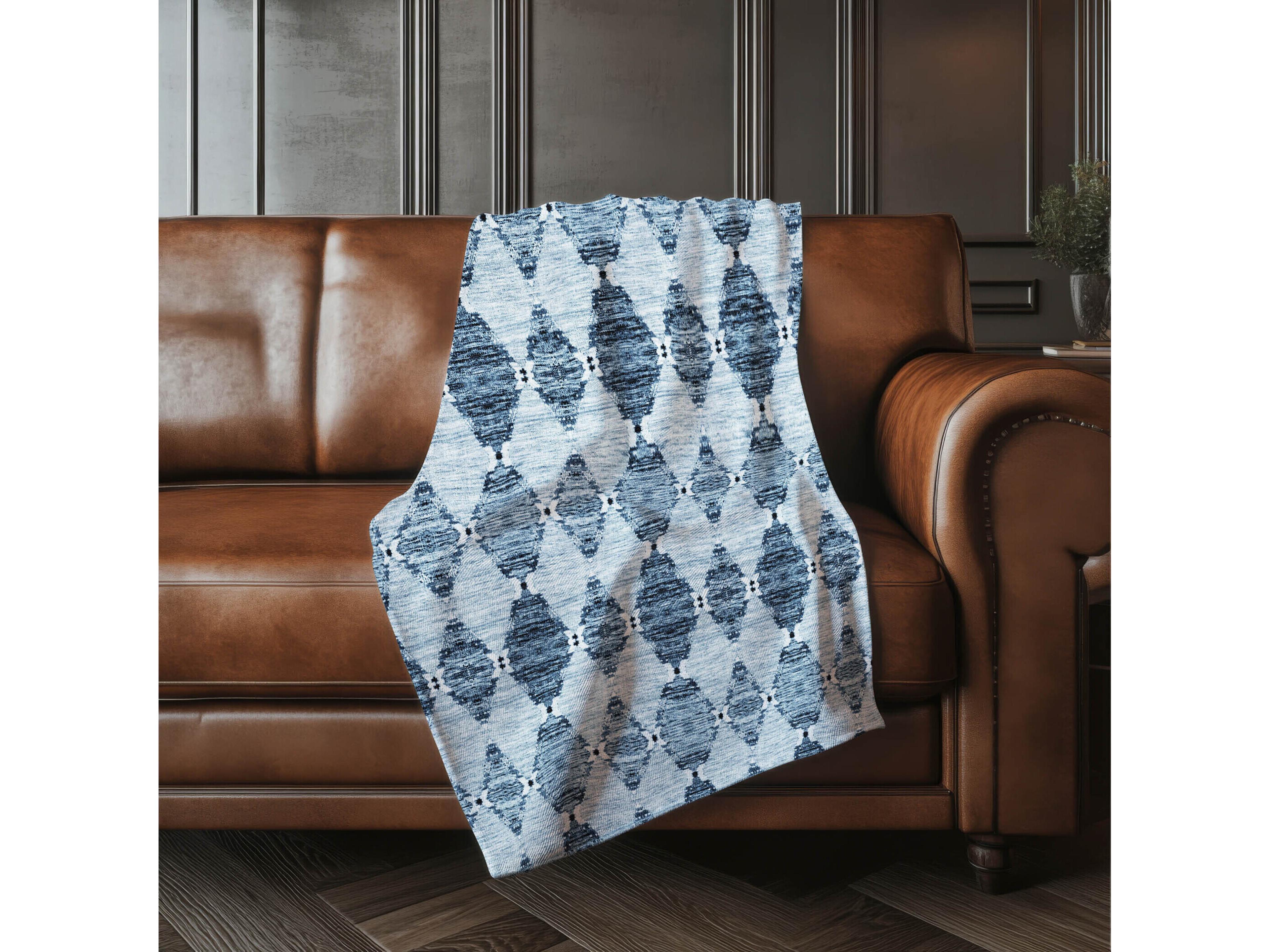 Dalyn Sherpa Blue Polyester Throw