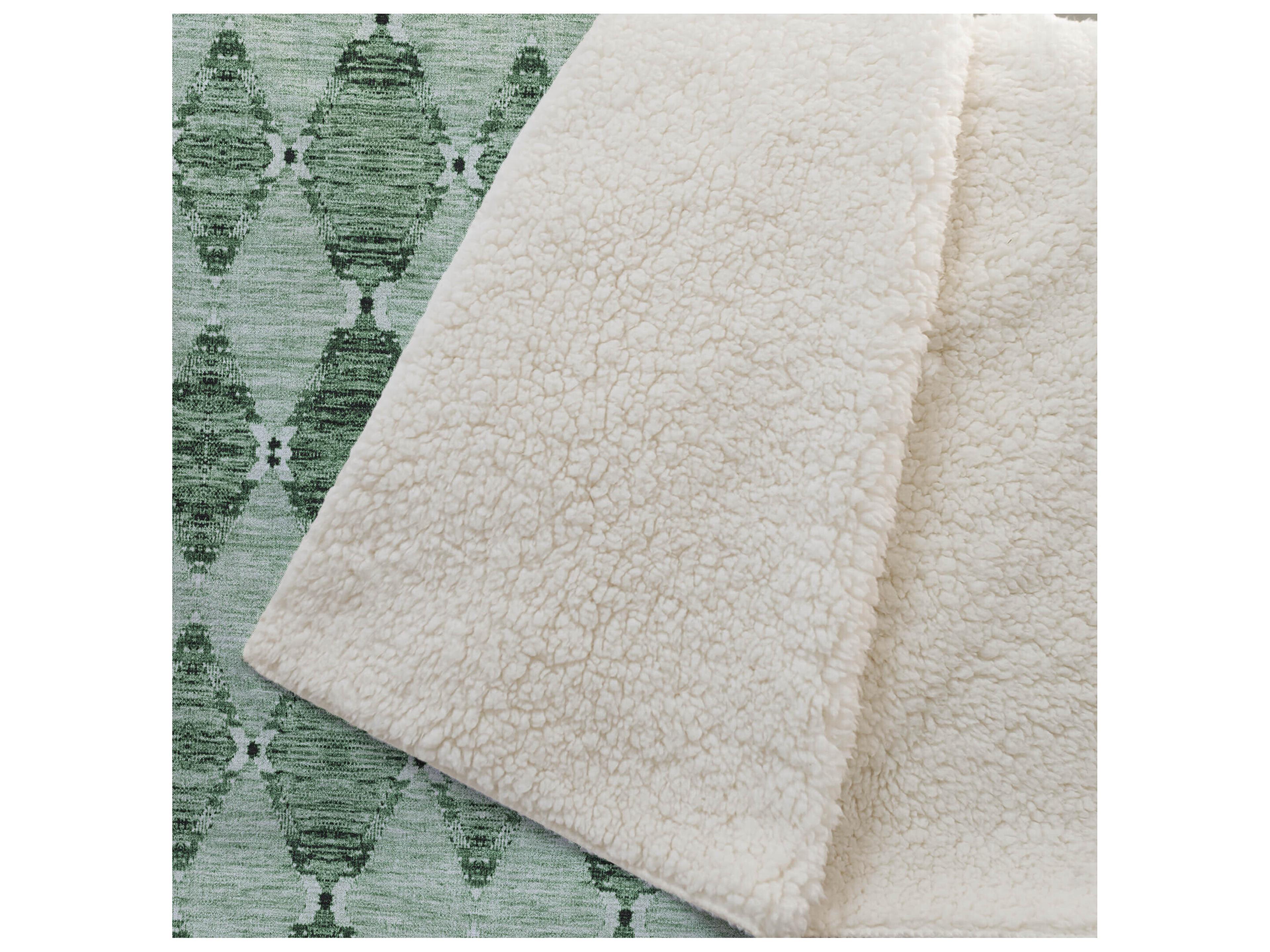 Dalyn Sherpa Green Polyester Throw