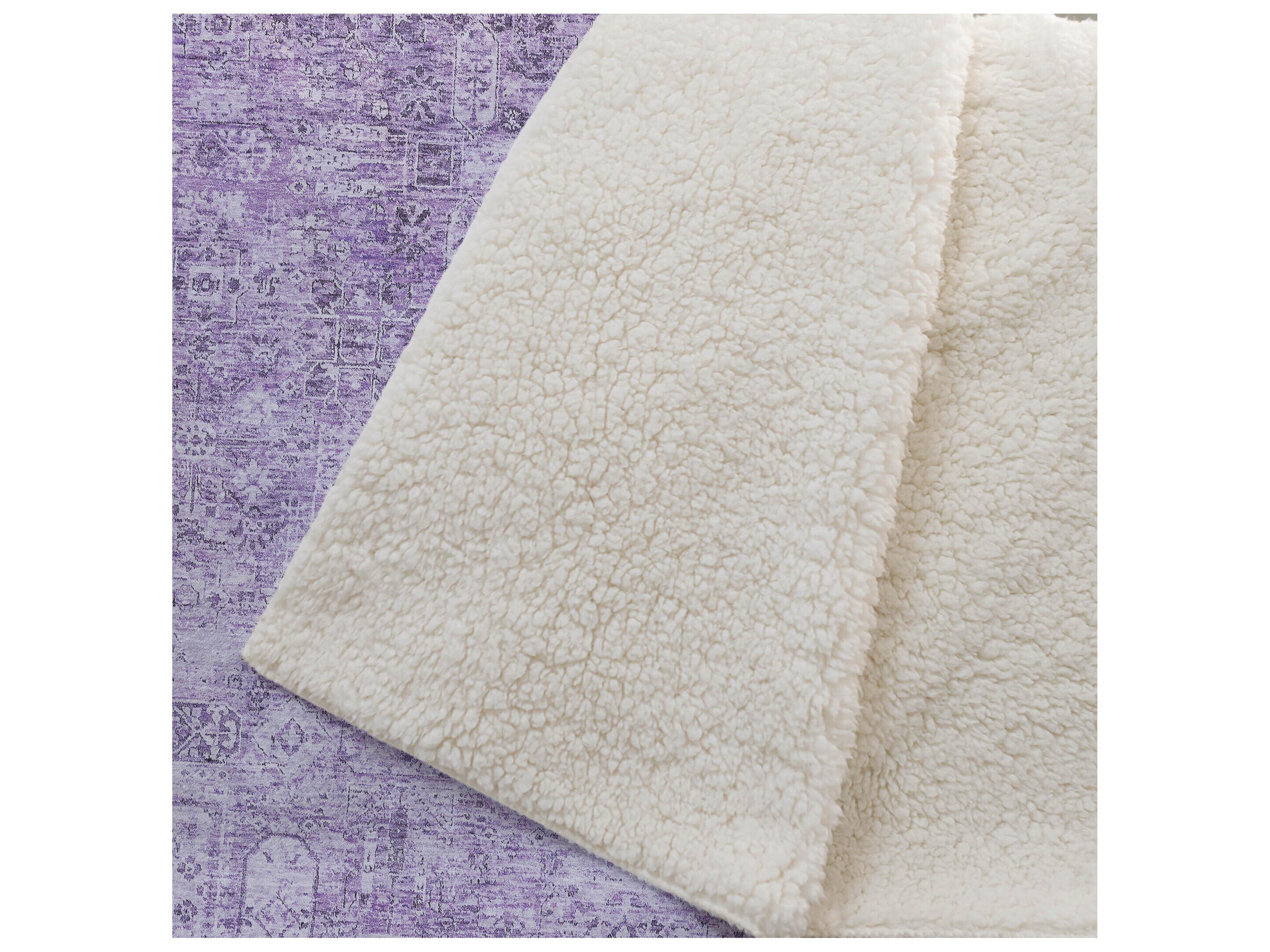 Dalyn Sherpa Purple Polyester Throw