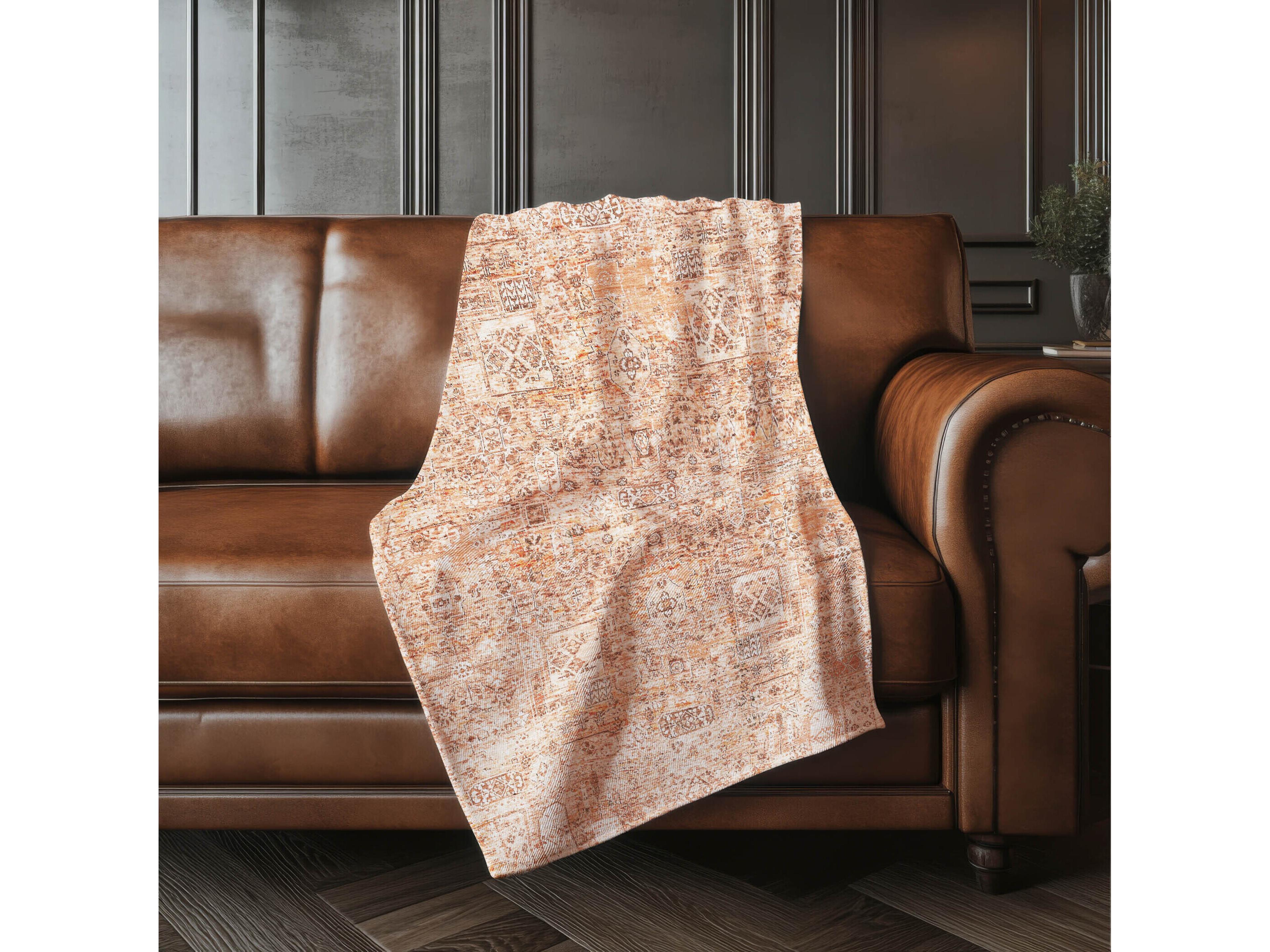 Dalyn Sherpa Orange Polyester Throw