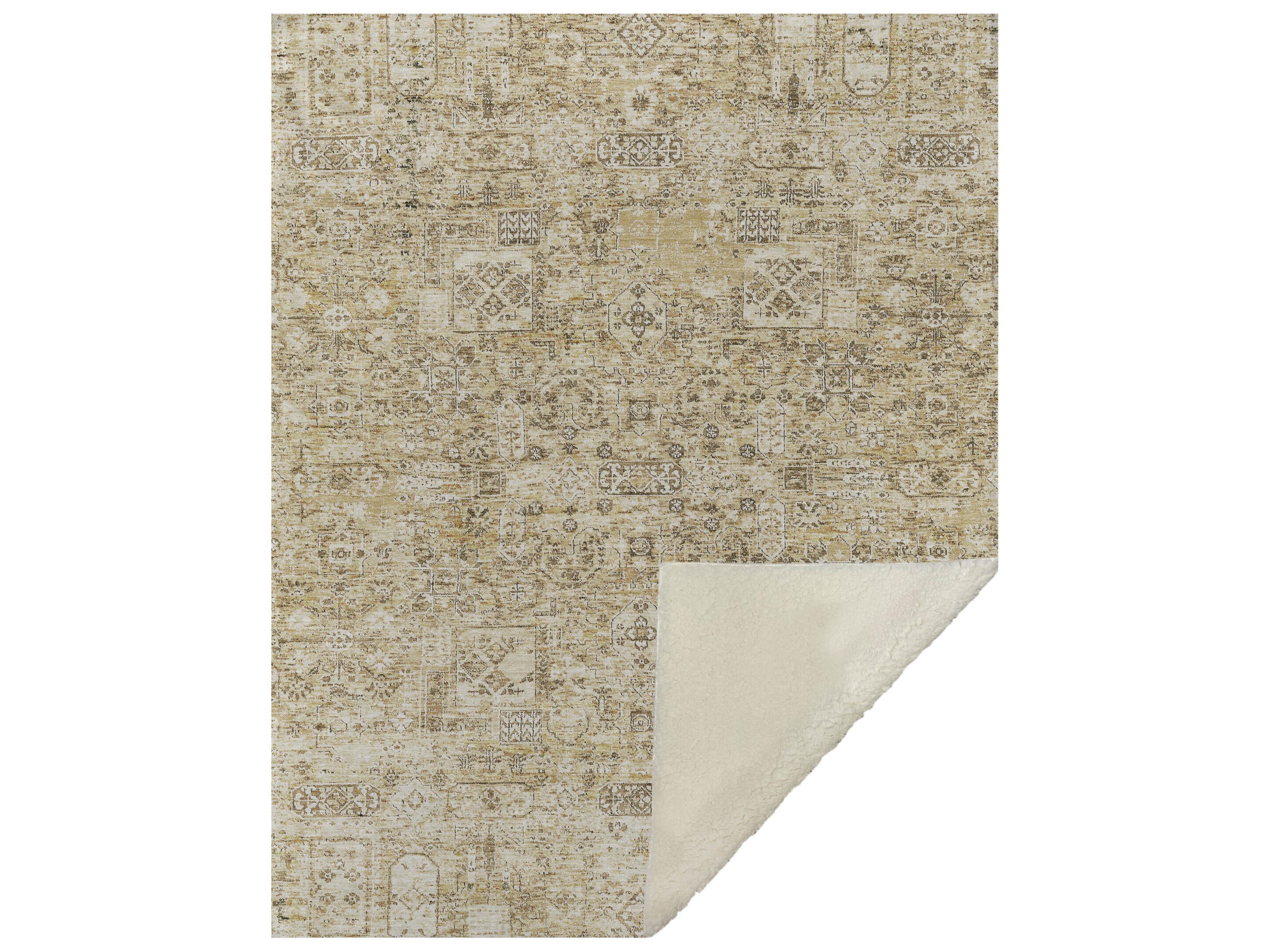 Dalyn Sherpa Gold Polyester Throw