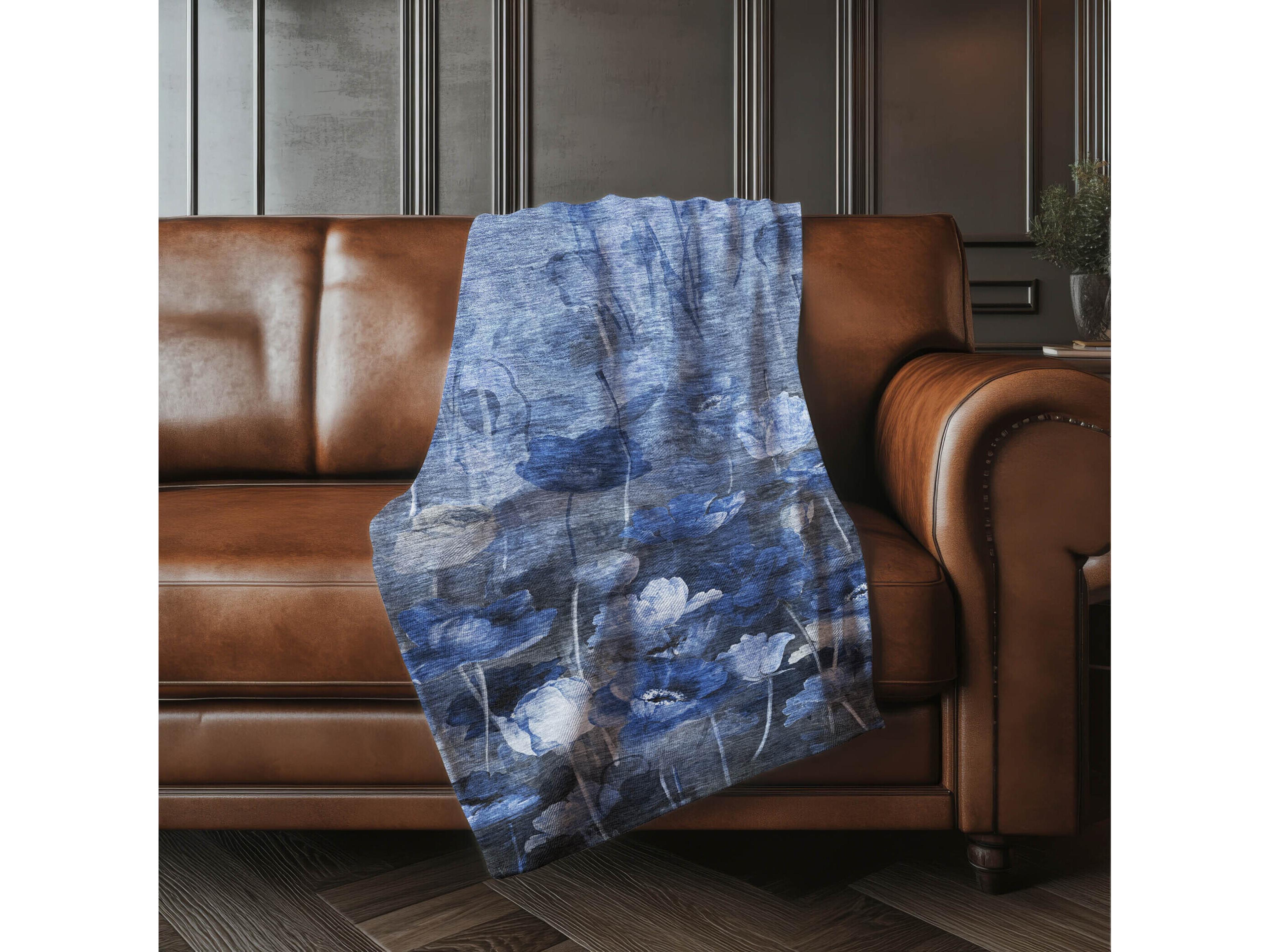 Dalyn Sherpa Blue Polyester Throw