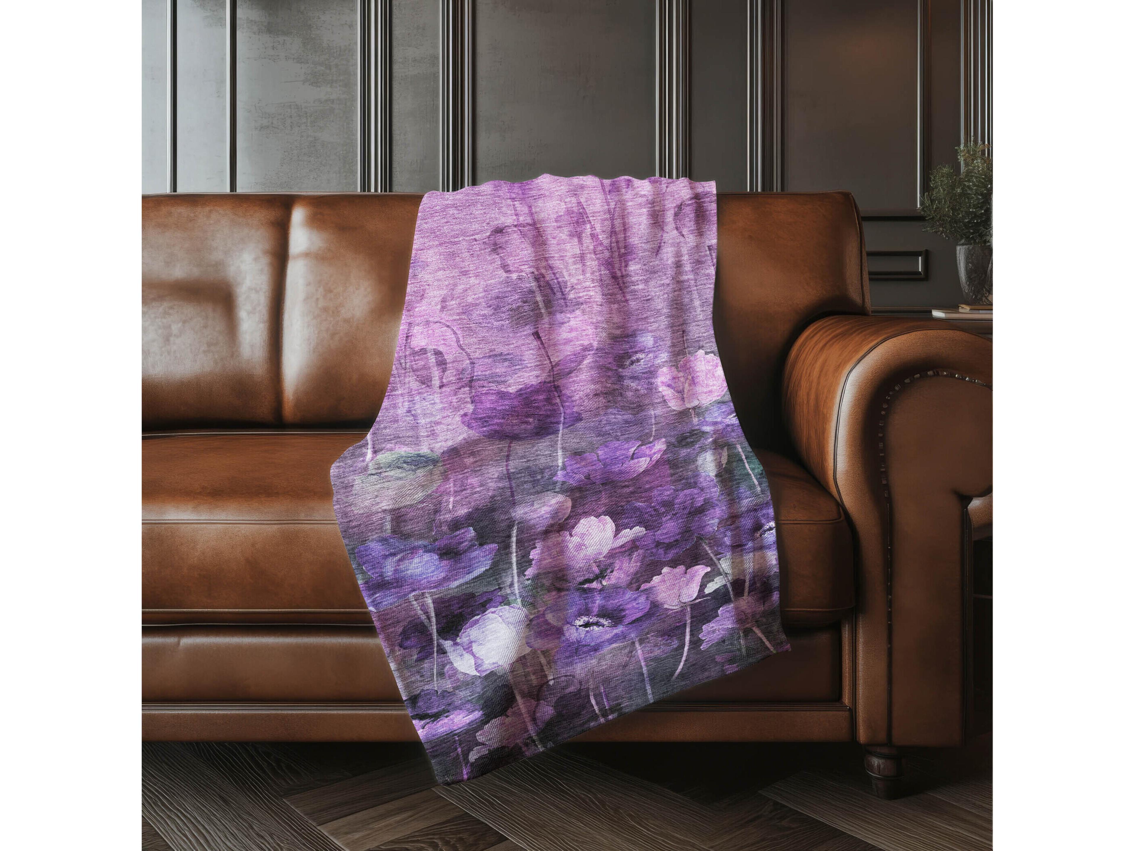 Dalyn Sherpa Purple Polyester Throw