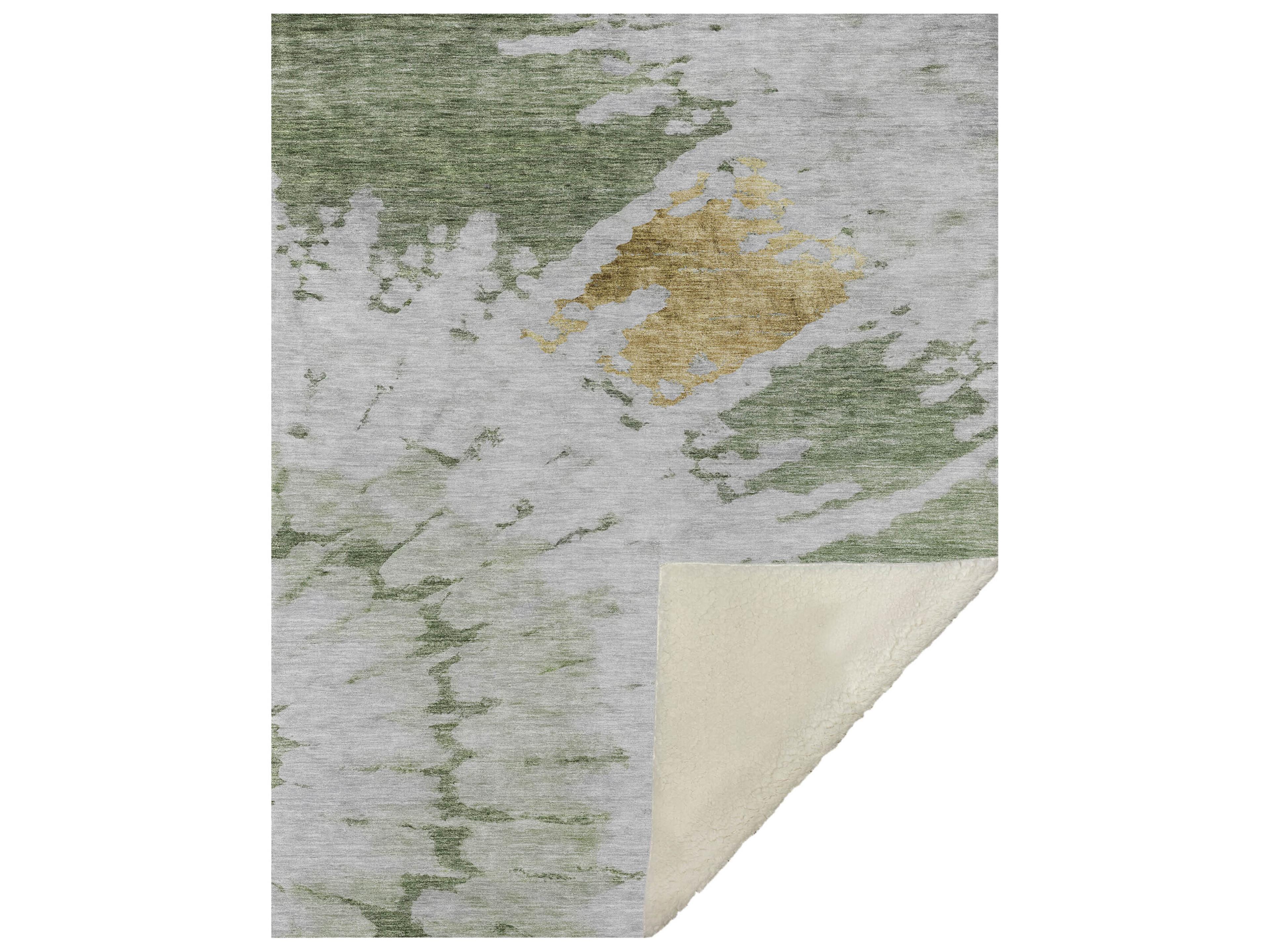 Sherpa Green Polyester Throw