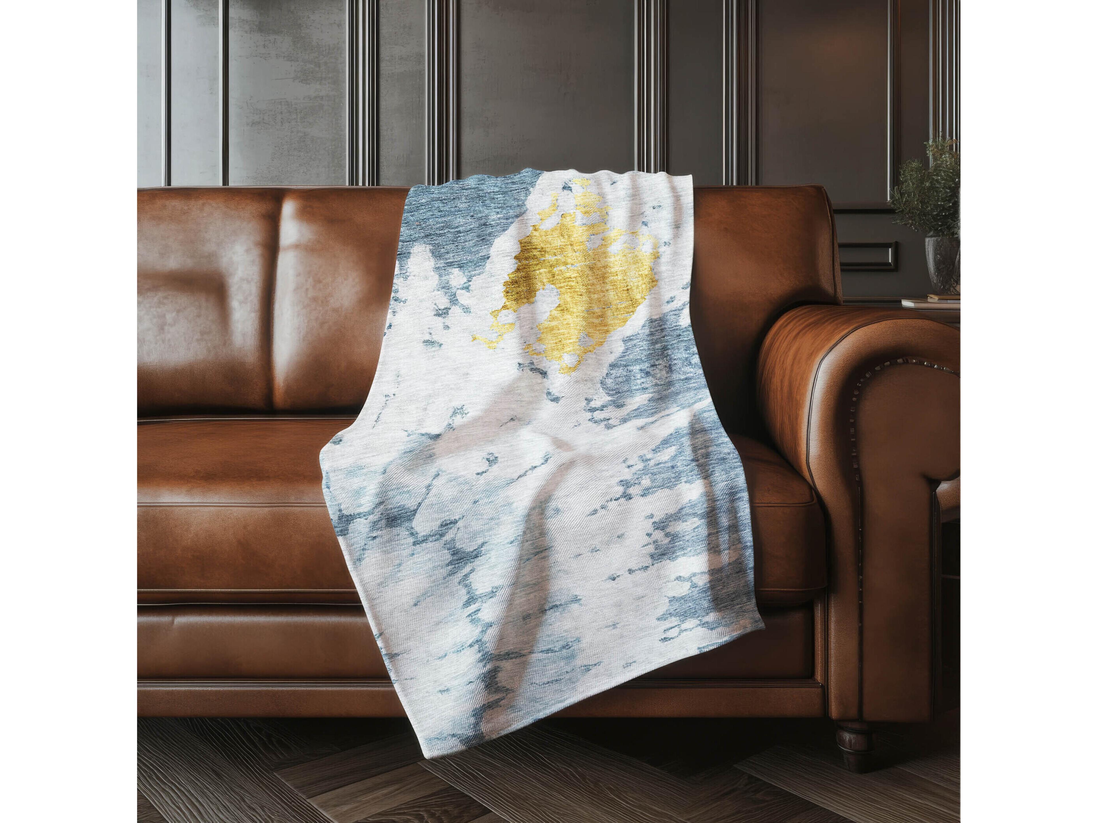 Dalyn Sherpa Blue Polyester Throw