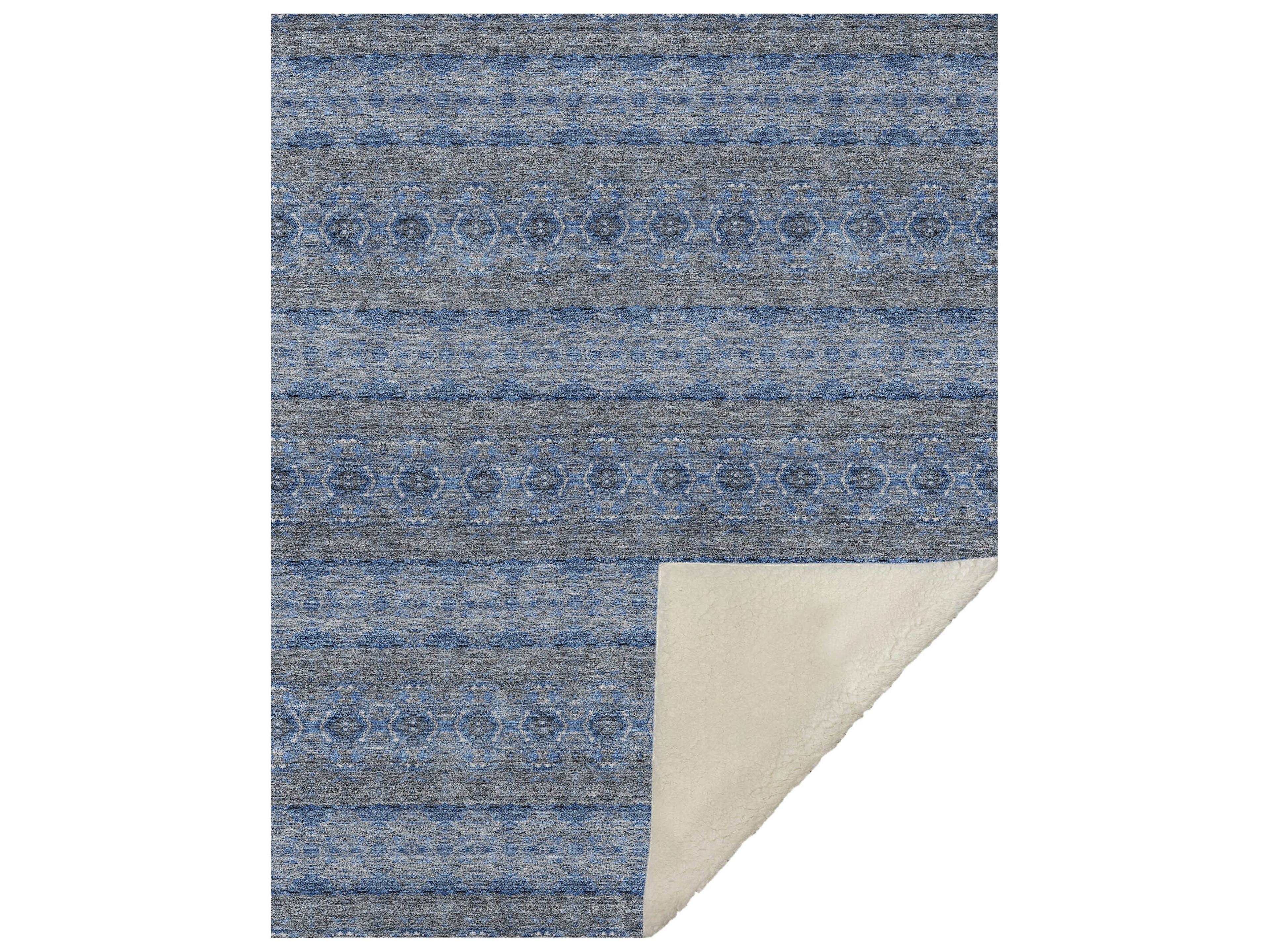 Sherpa Blue Polyester Throw