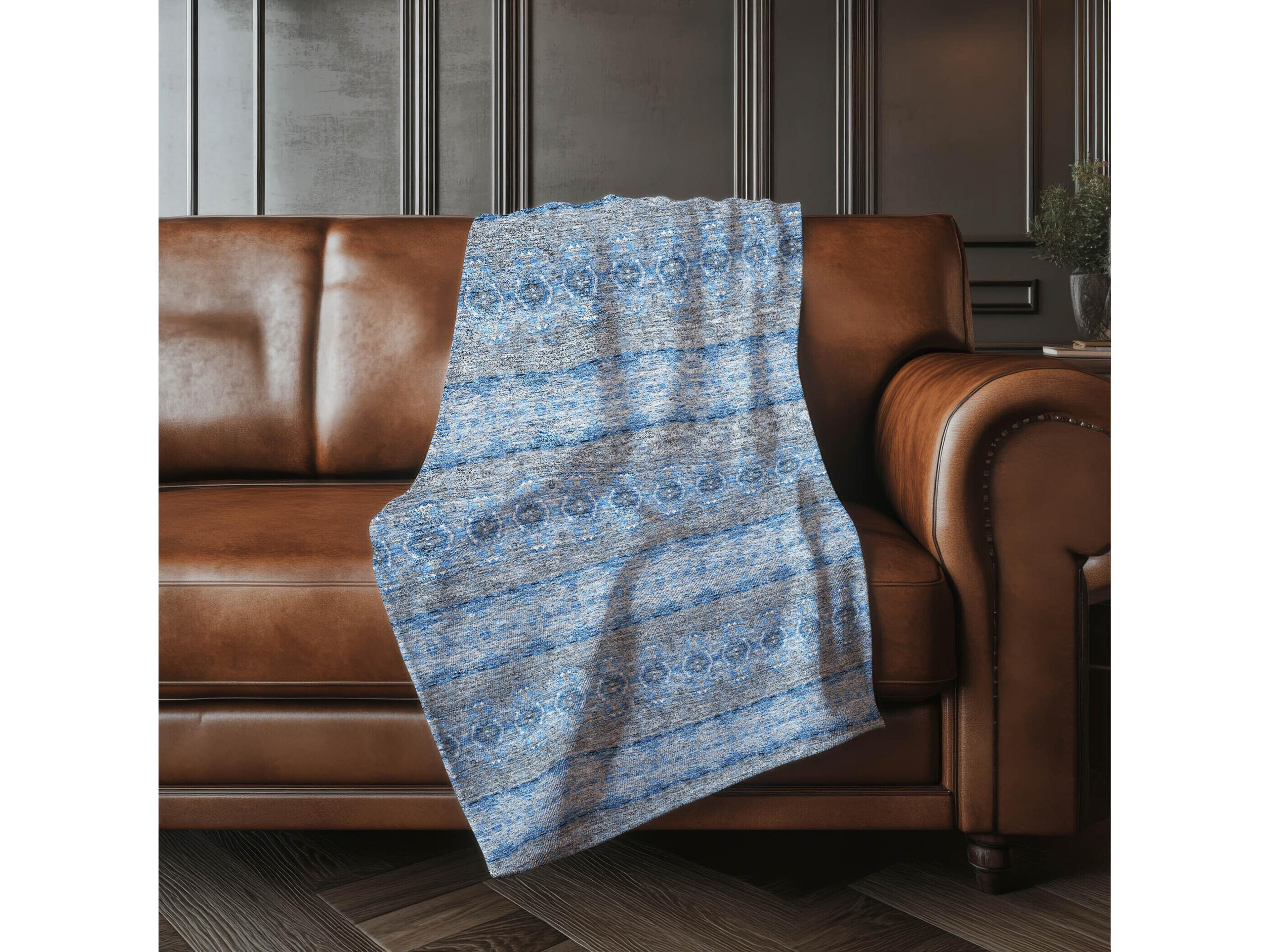 Dalyn Sherpa Blue Polyester Throw