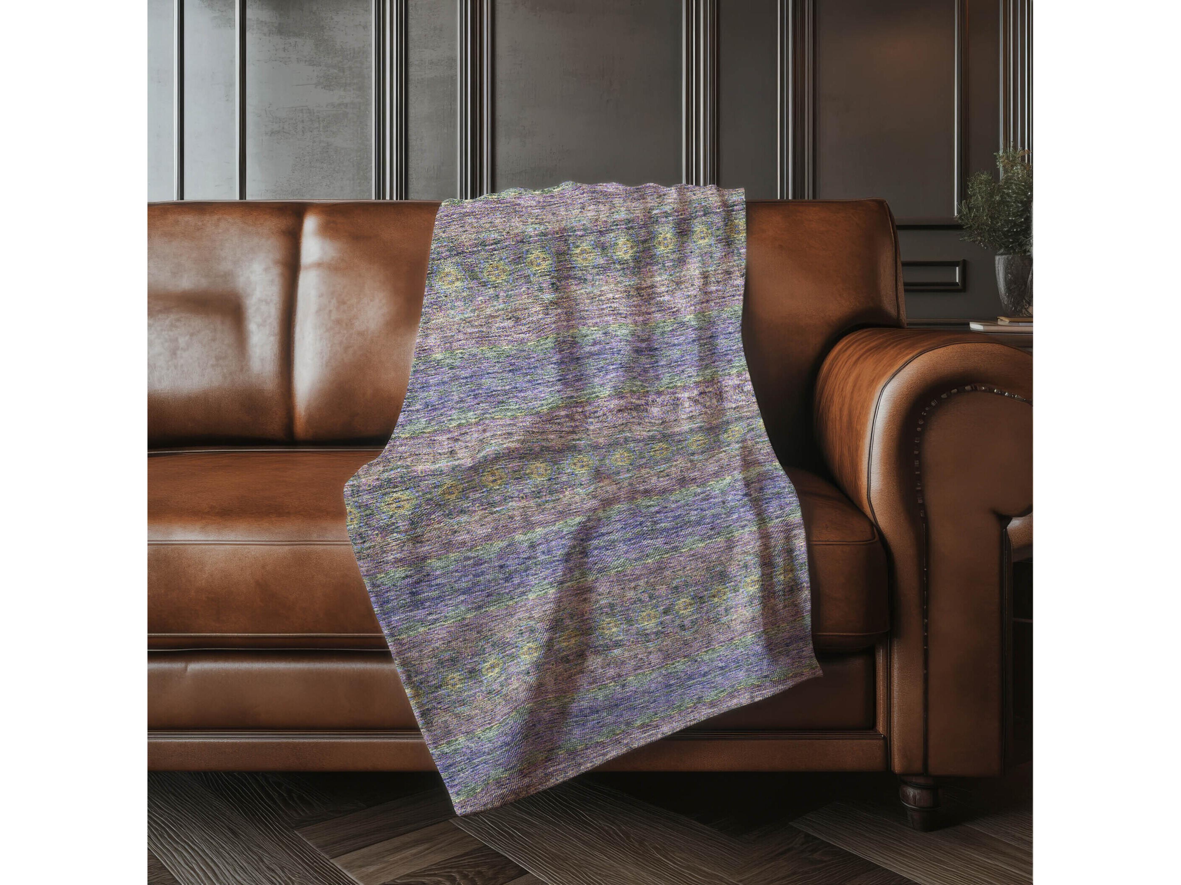 Dalyn Sherpa Purple Polyester Throw