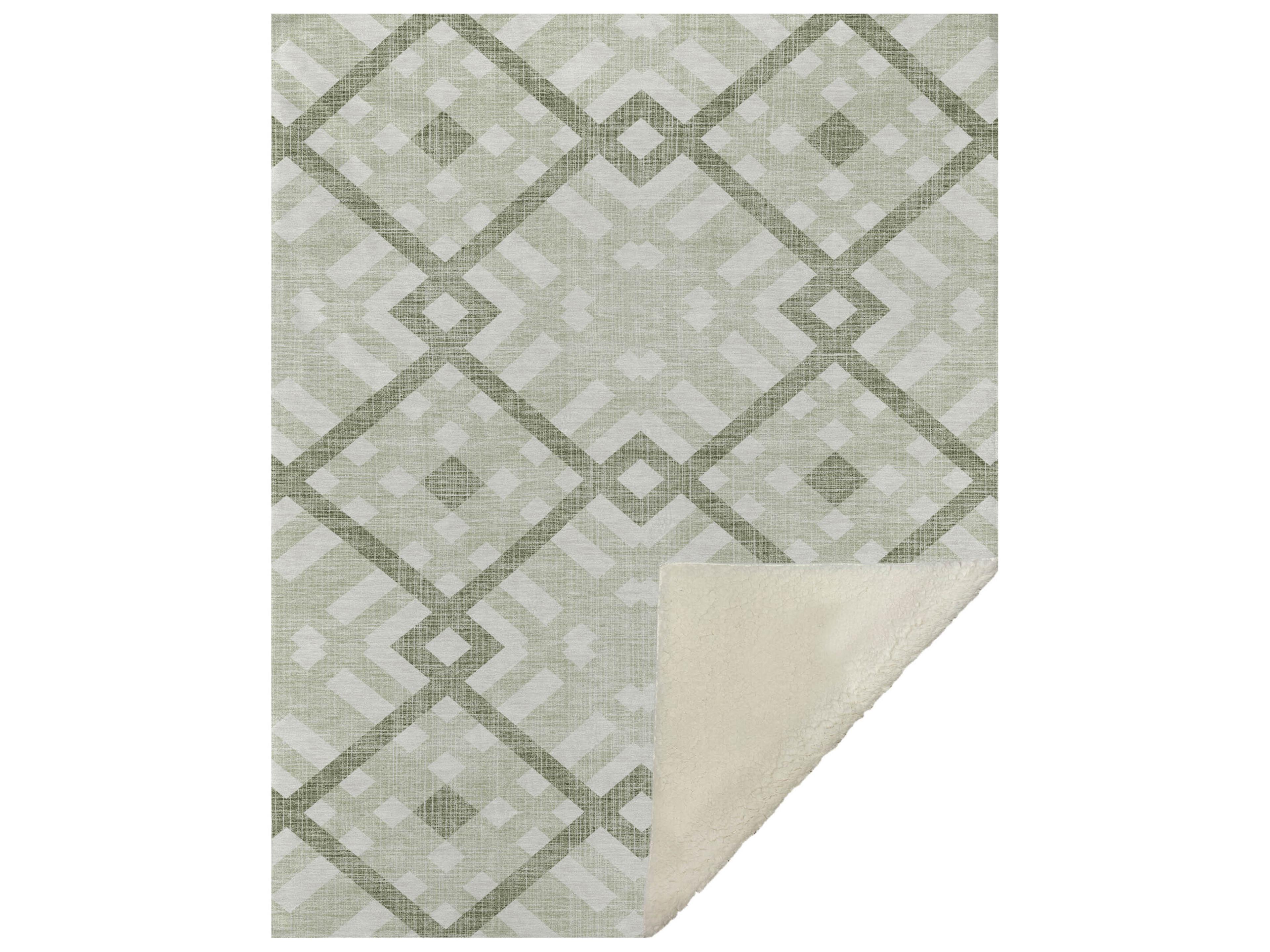 Sherpa Green Polyester Throw