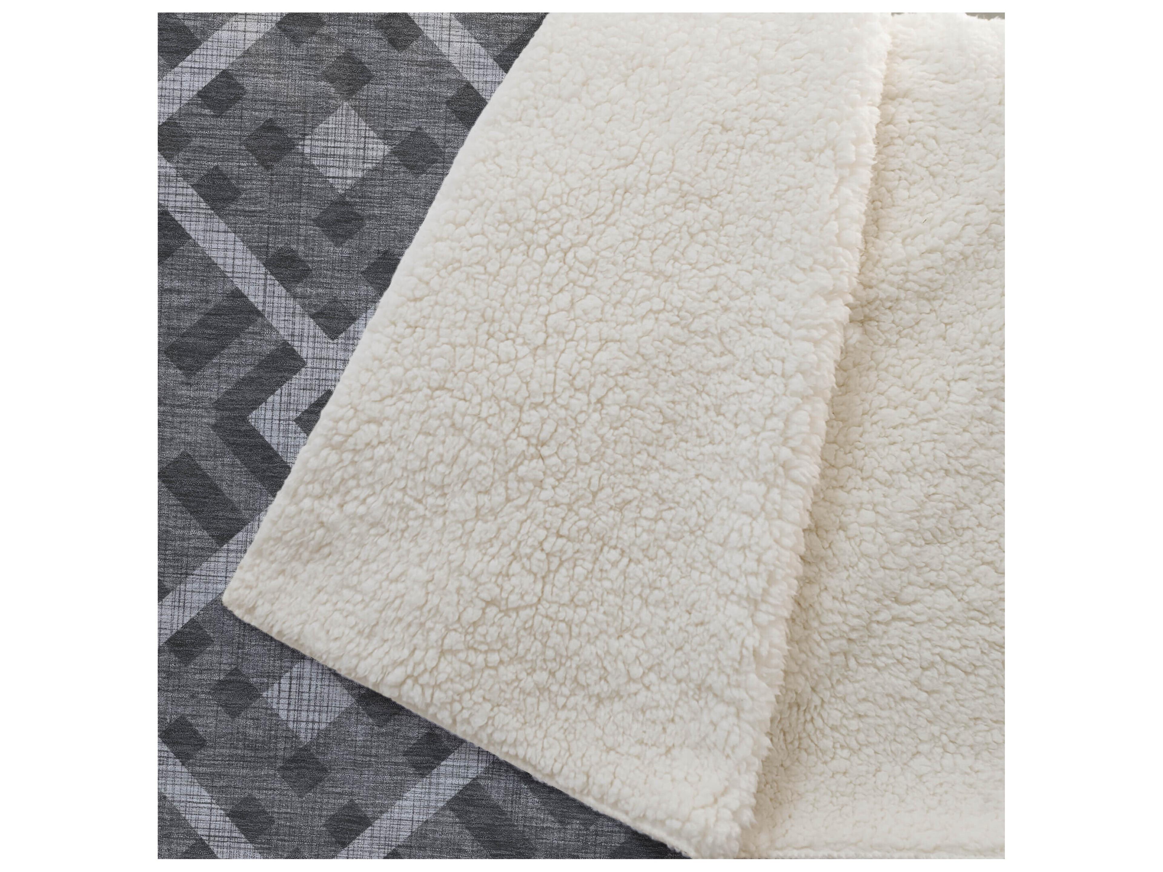 Dalyn Sherpa Gray Polyester Throw