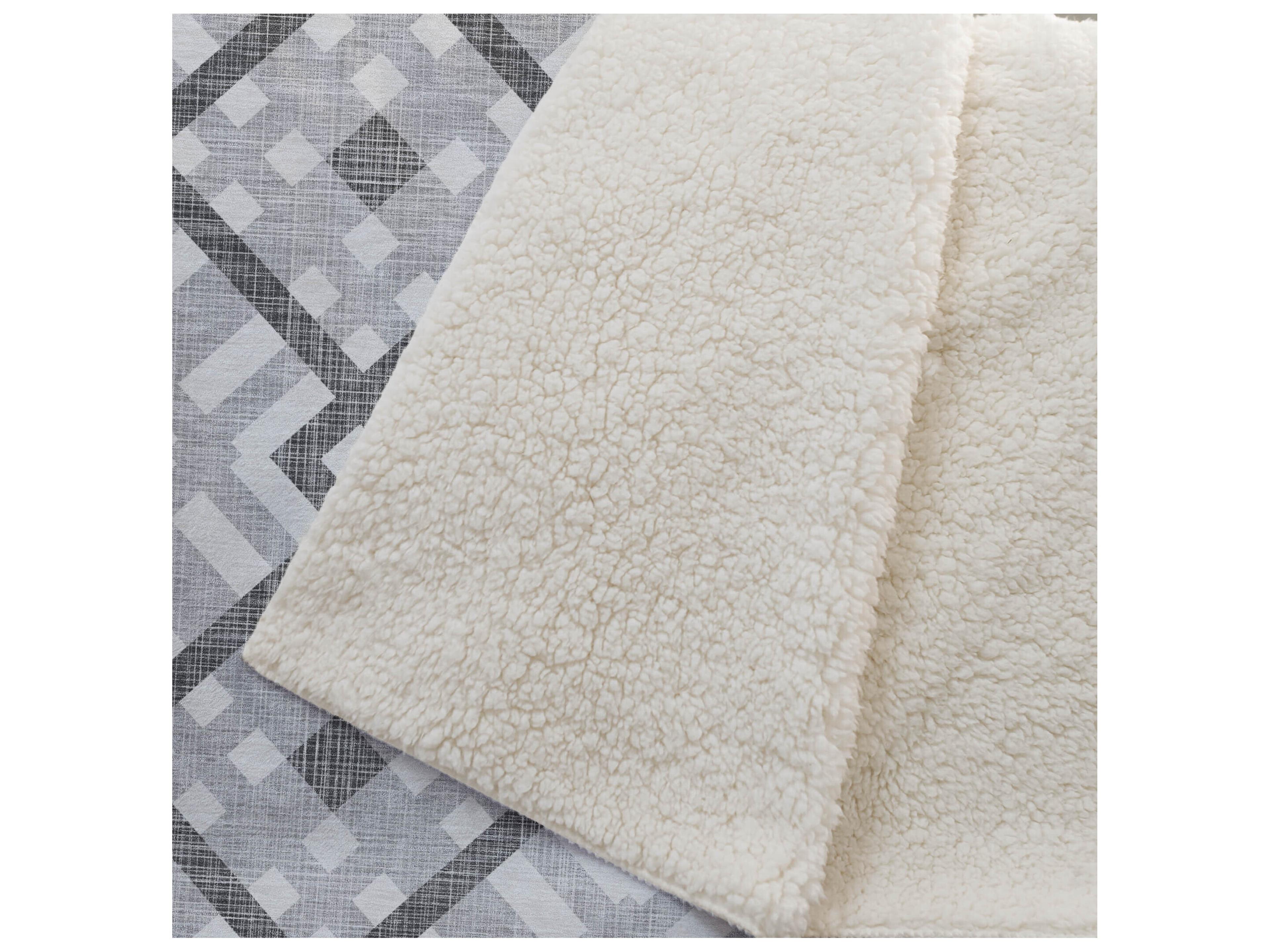 Dalyn Sherpa Gray Polyester Throw