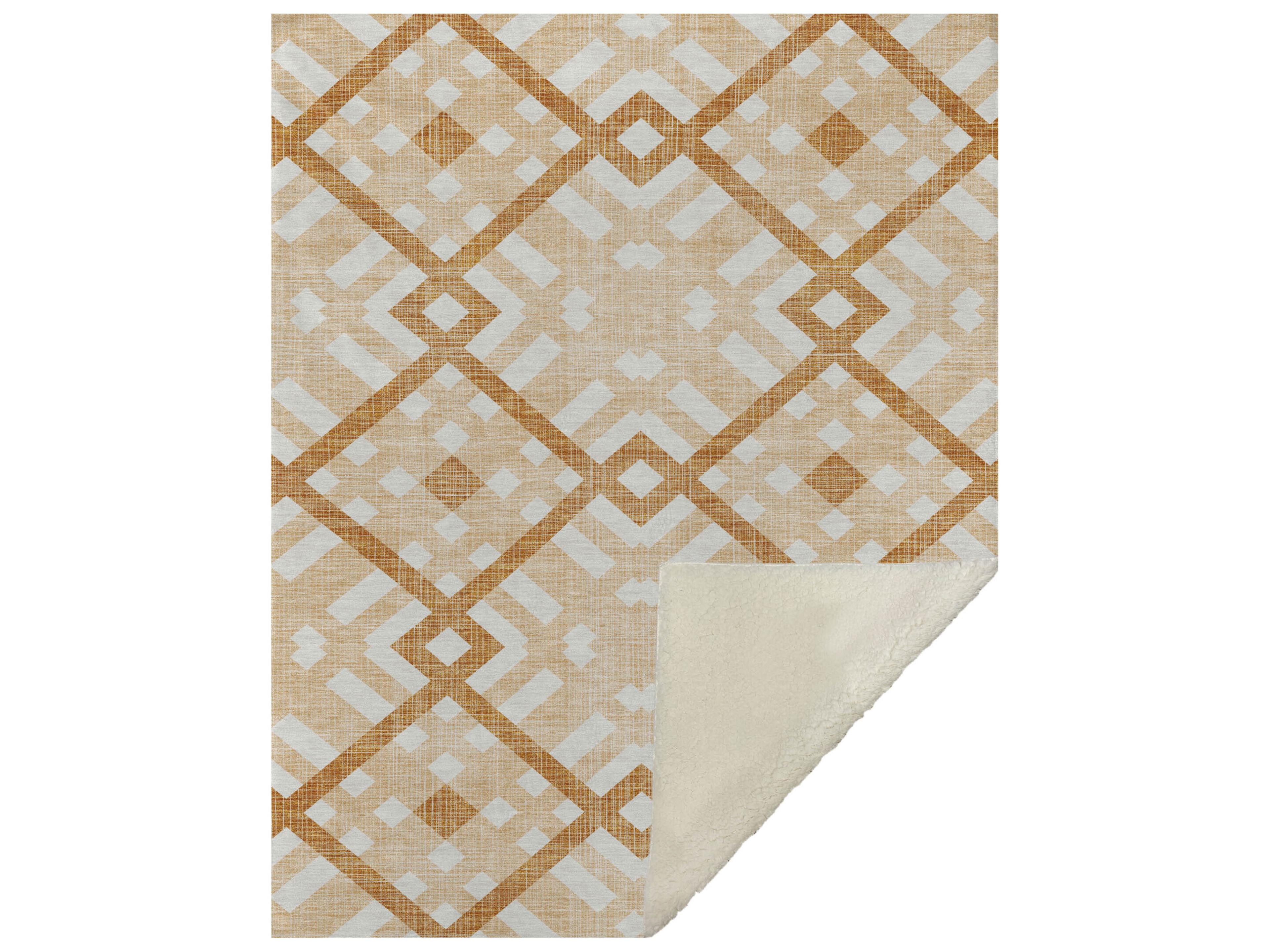 Dalyn Sherpa Orange Polyester Throw