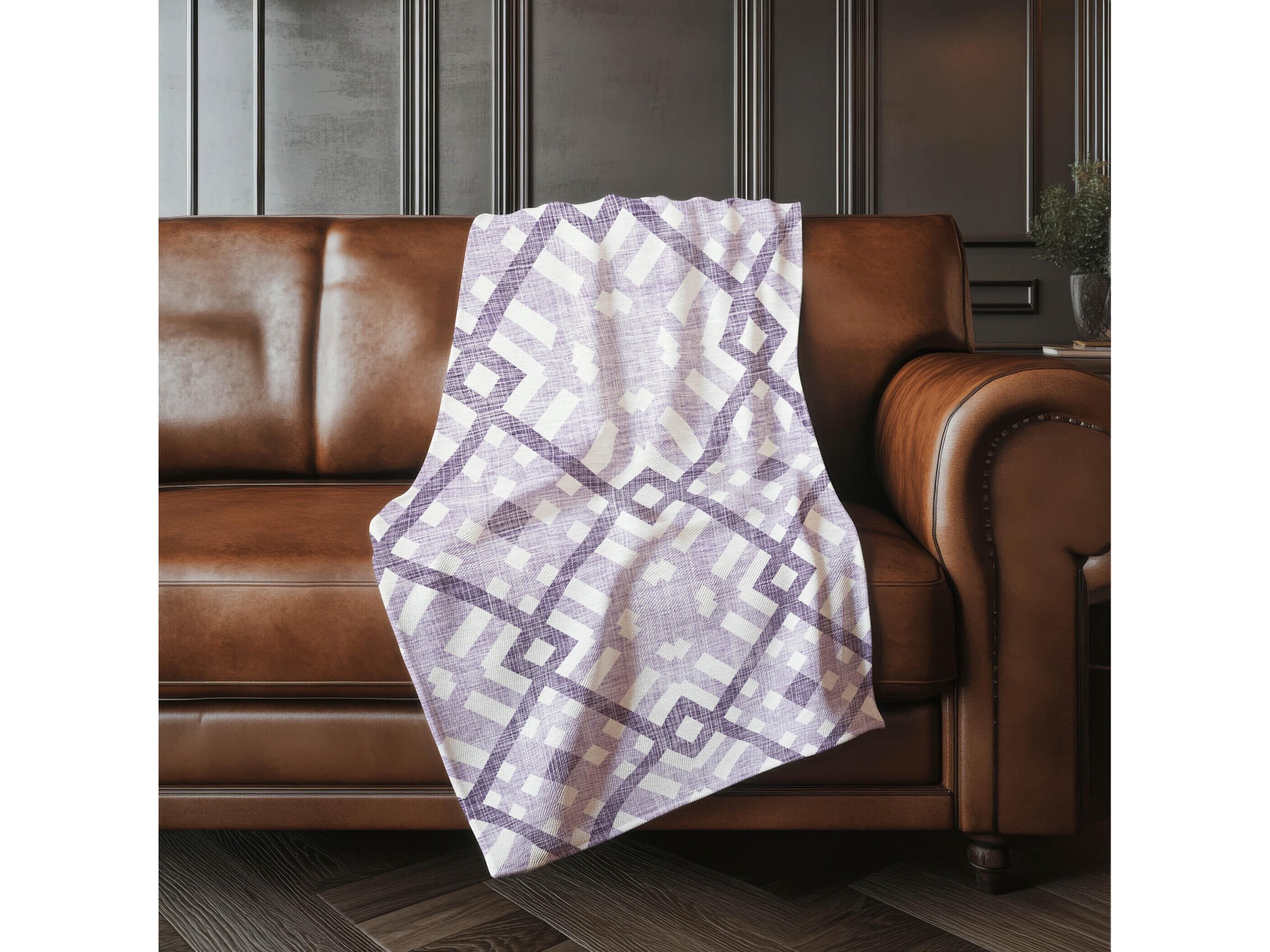 Dalyn Sherpa Purple Polyester Throw