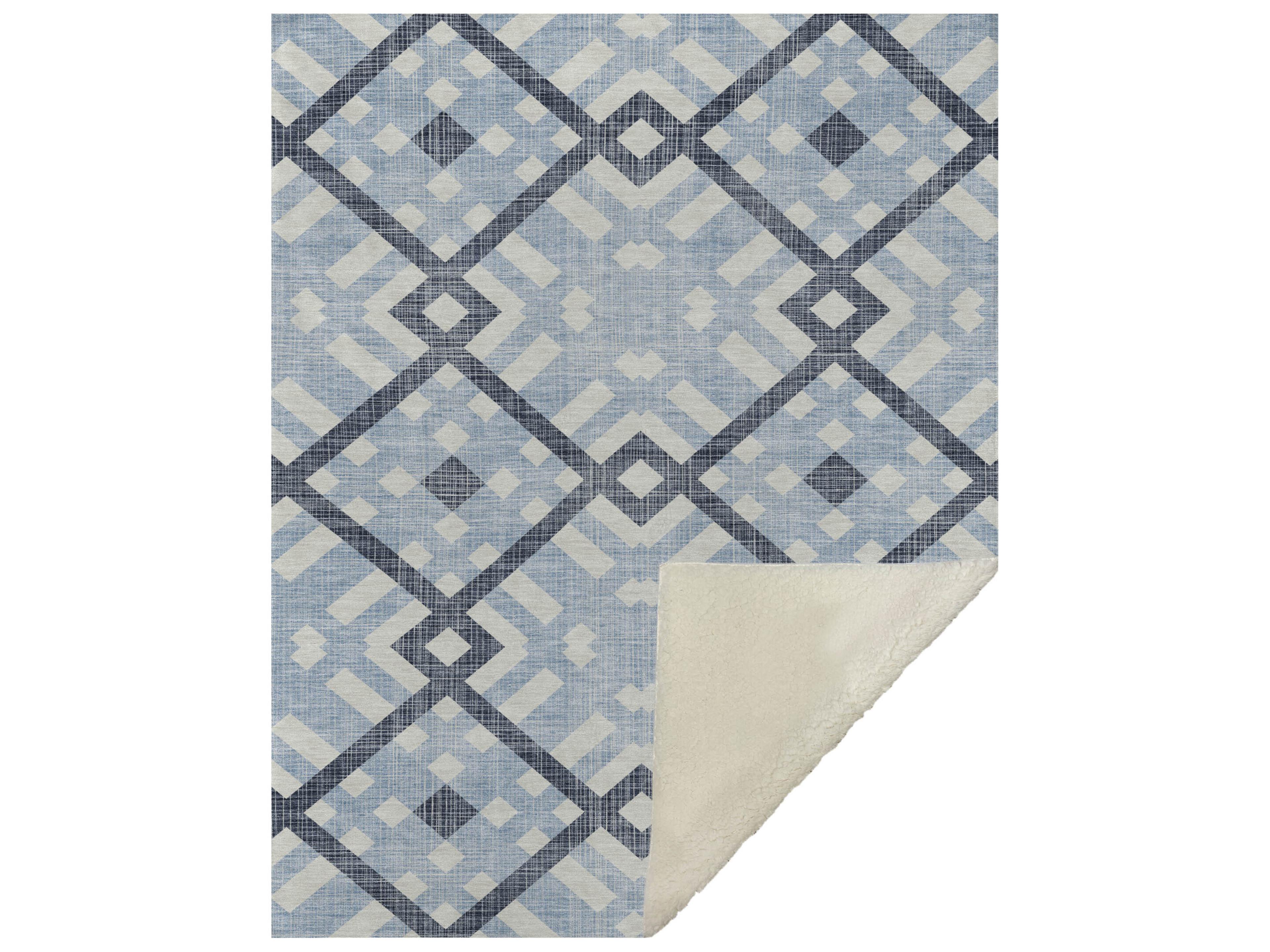 Dalyn Sherpa Blue Polyester Throw
