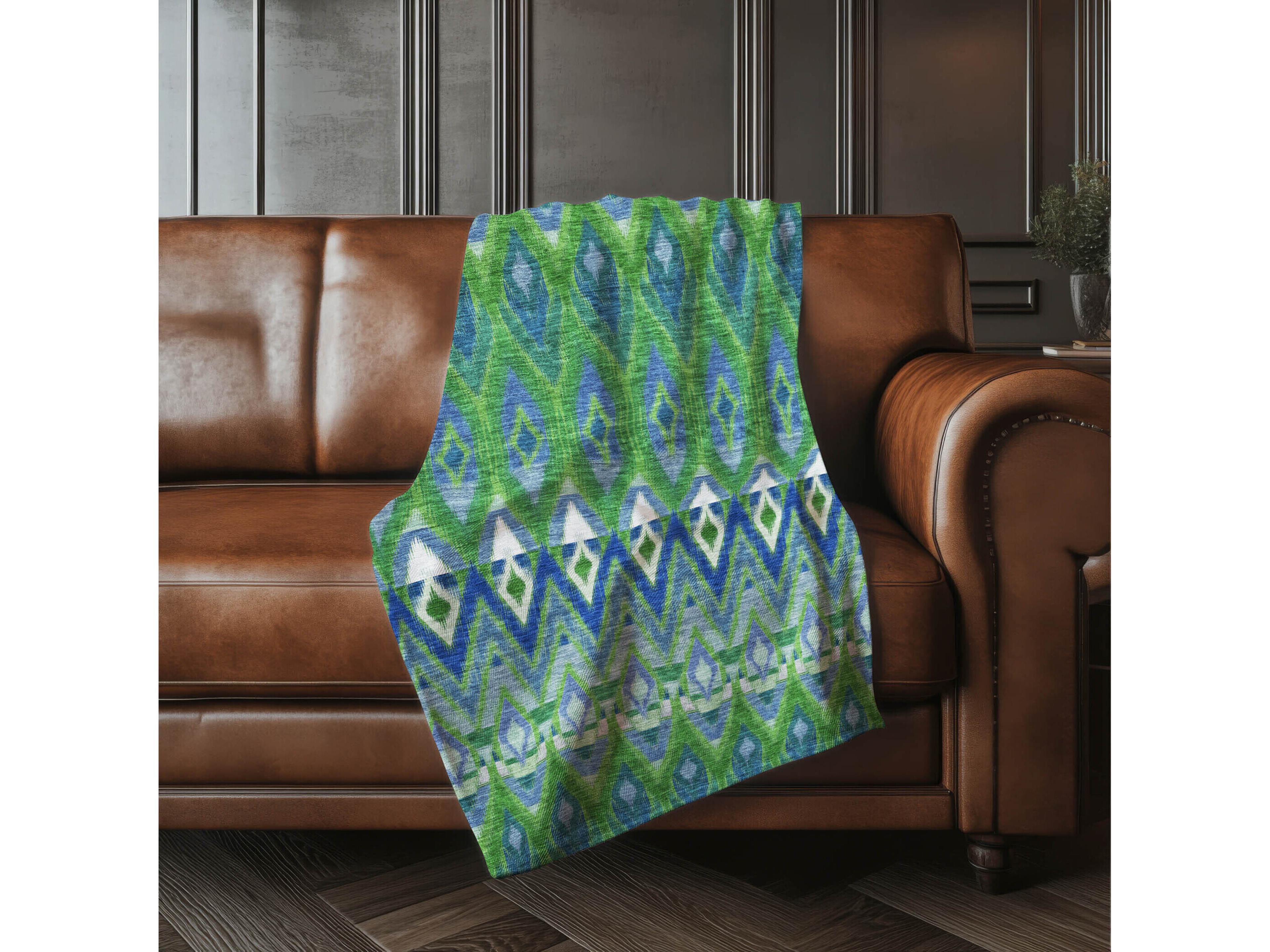 Dalyn Sherpa Green Polyester Throw