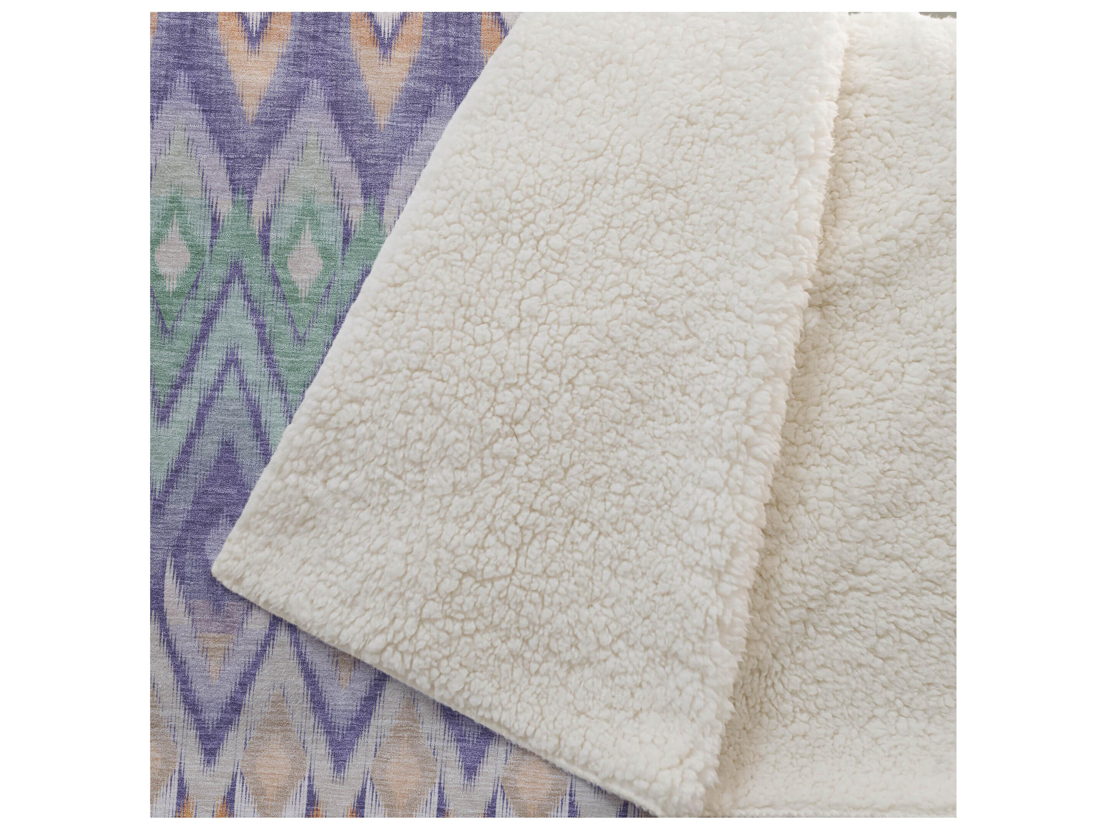 Dalyn Sherpa Purple Polyester Throw