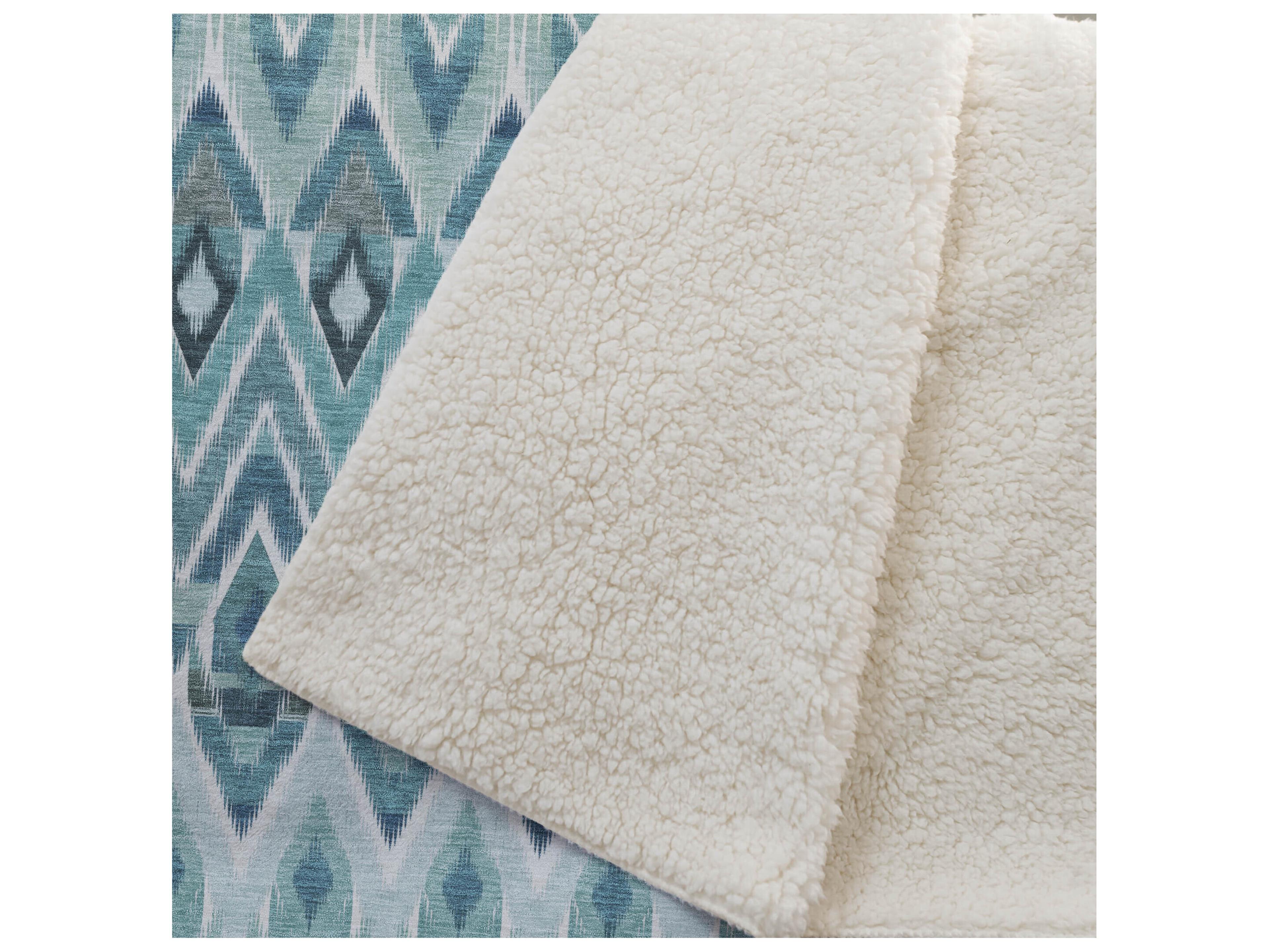 Dalyn Sherpa Teal Polyester Throw