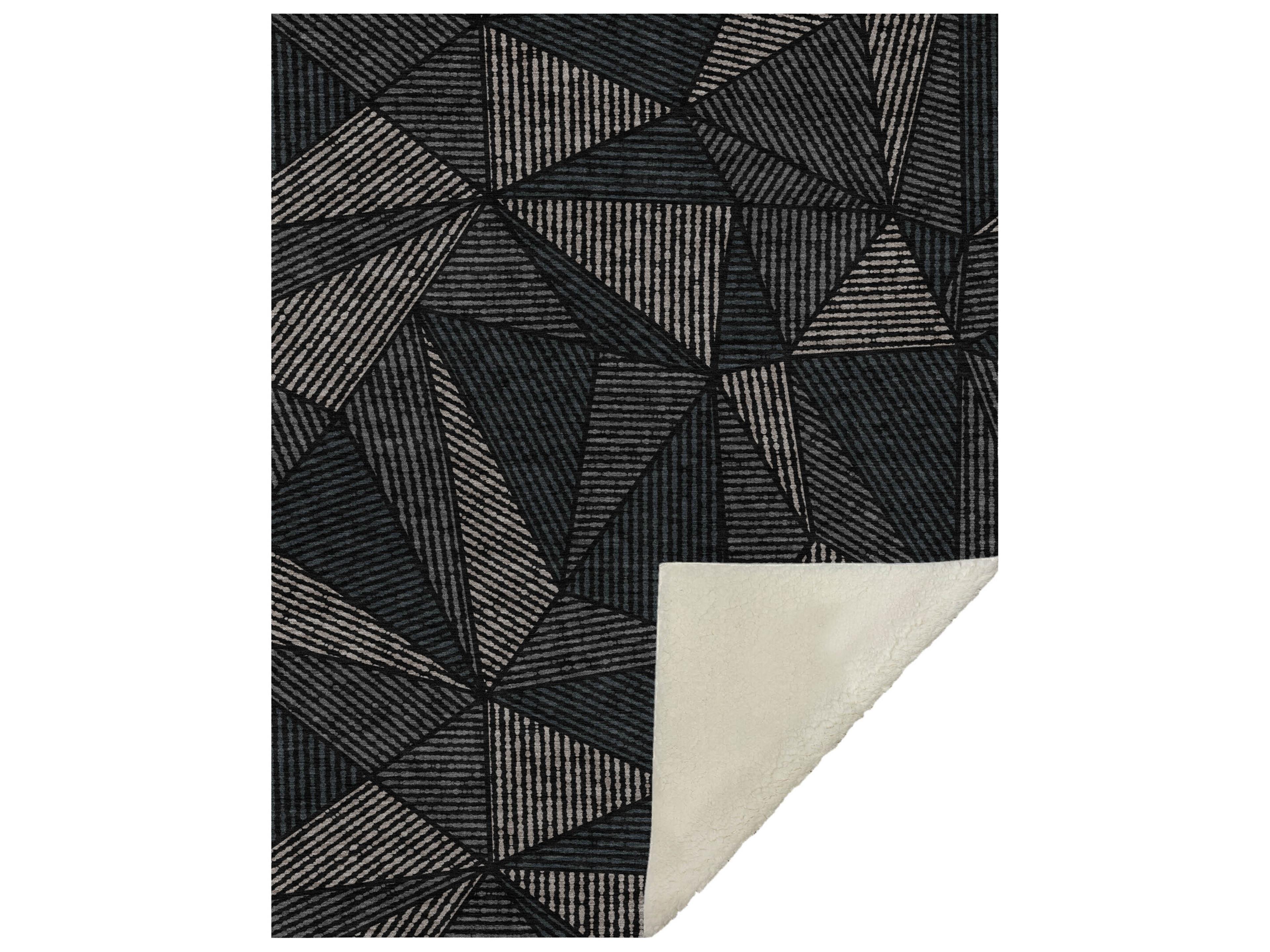 Sherpa Black Polyester Throw