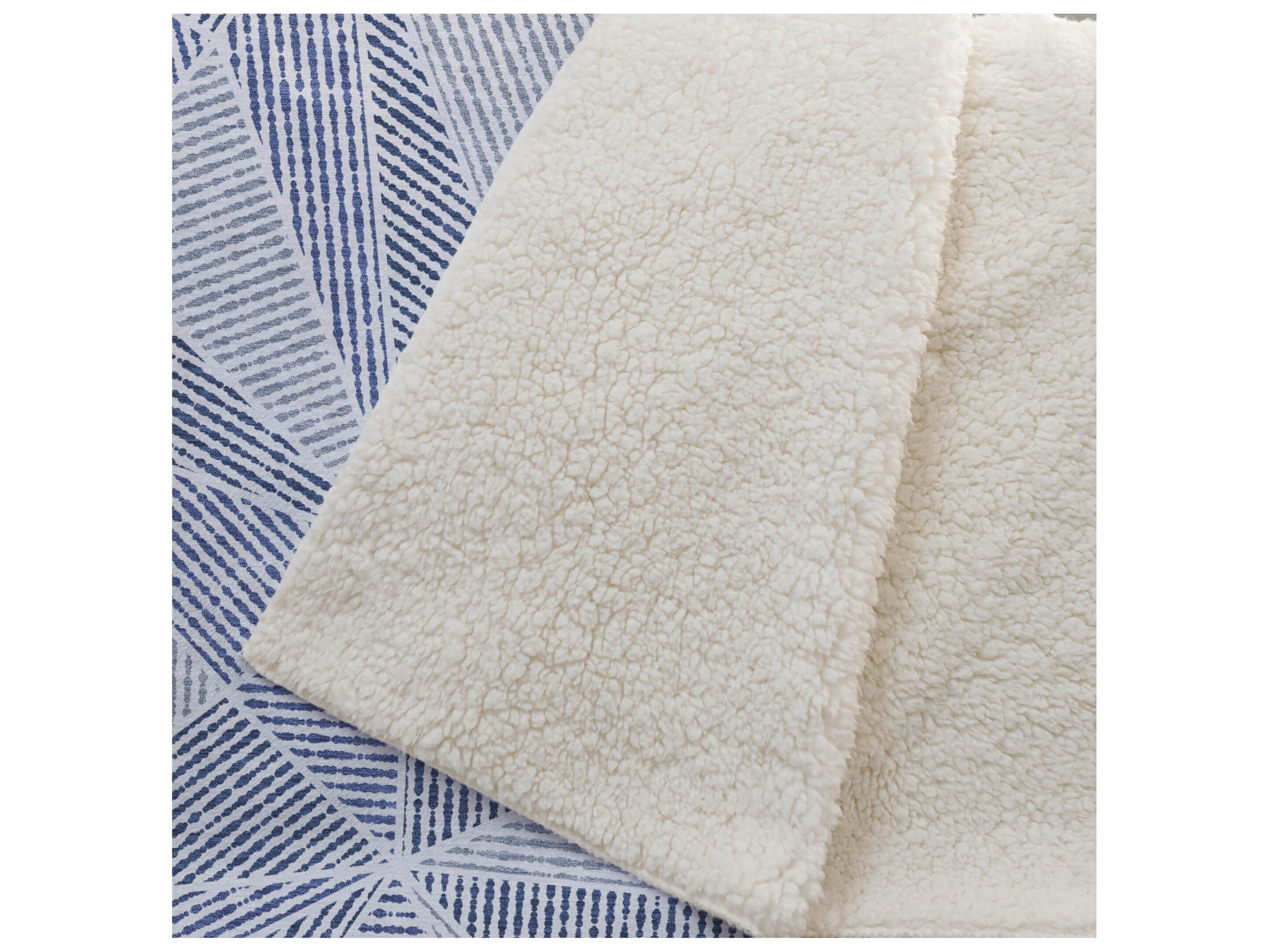 Dalyn Sherpa Blue Polyester Throw