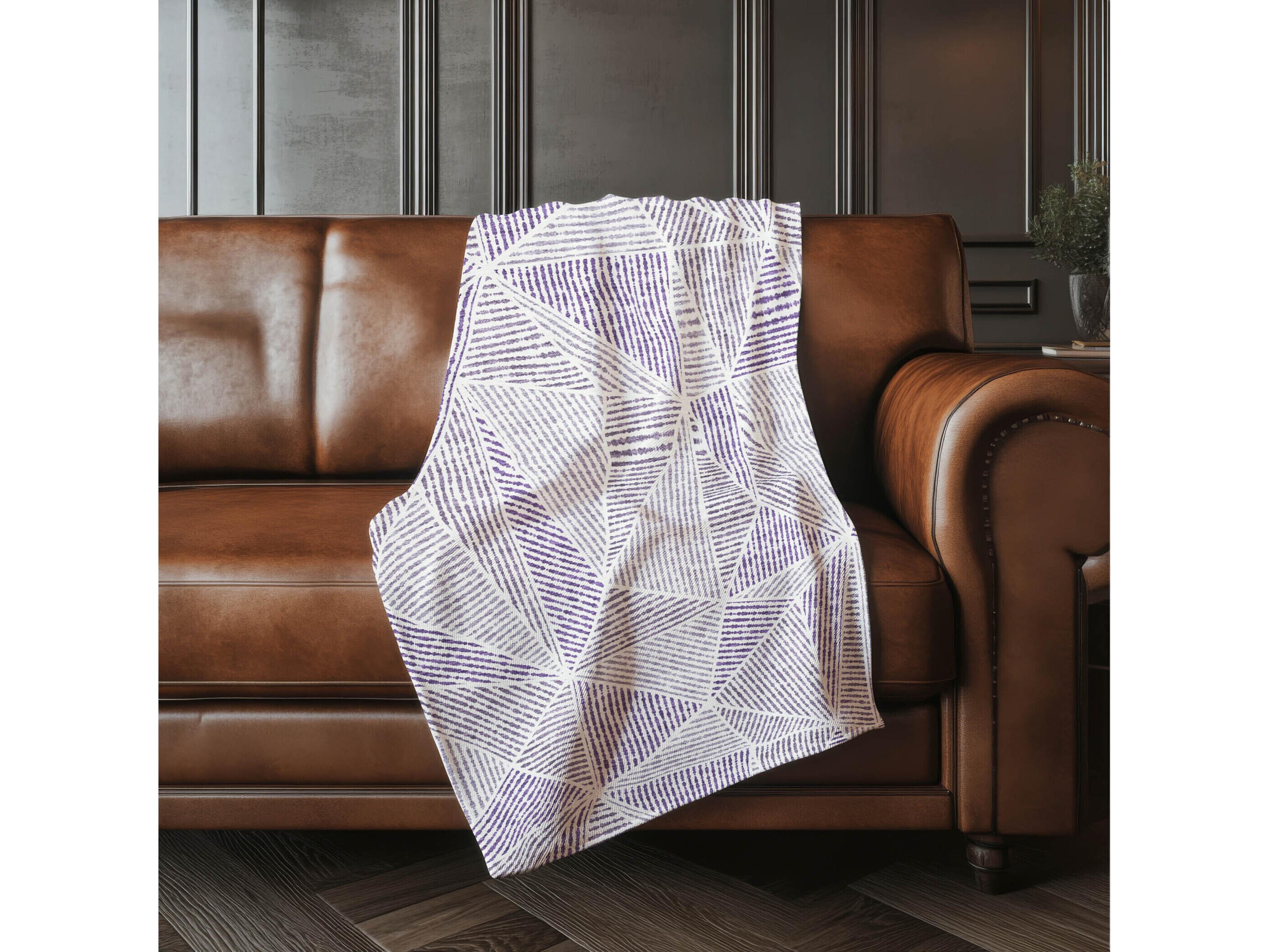 Dalyn Sherpa Purple Polyester Throw
