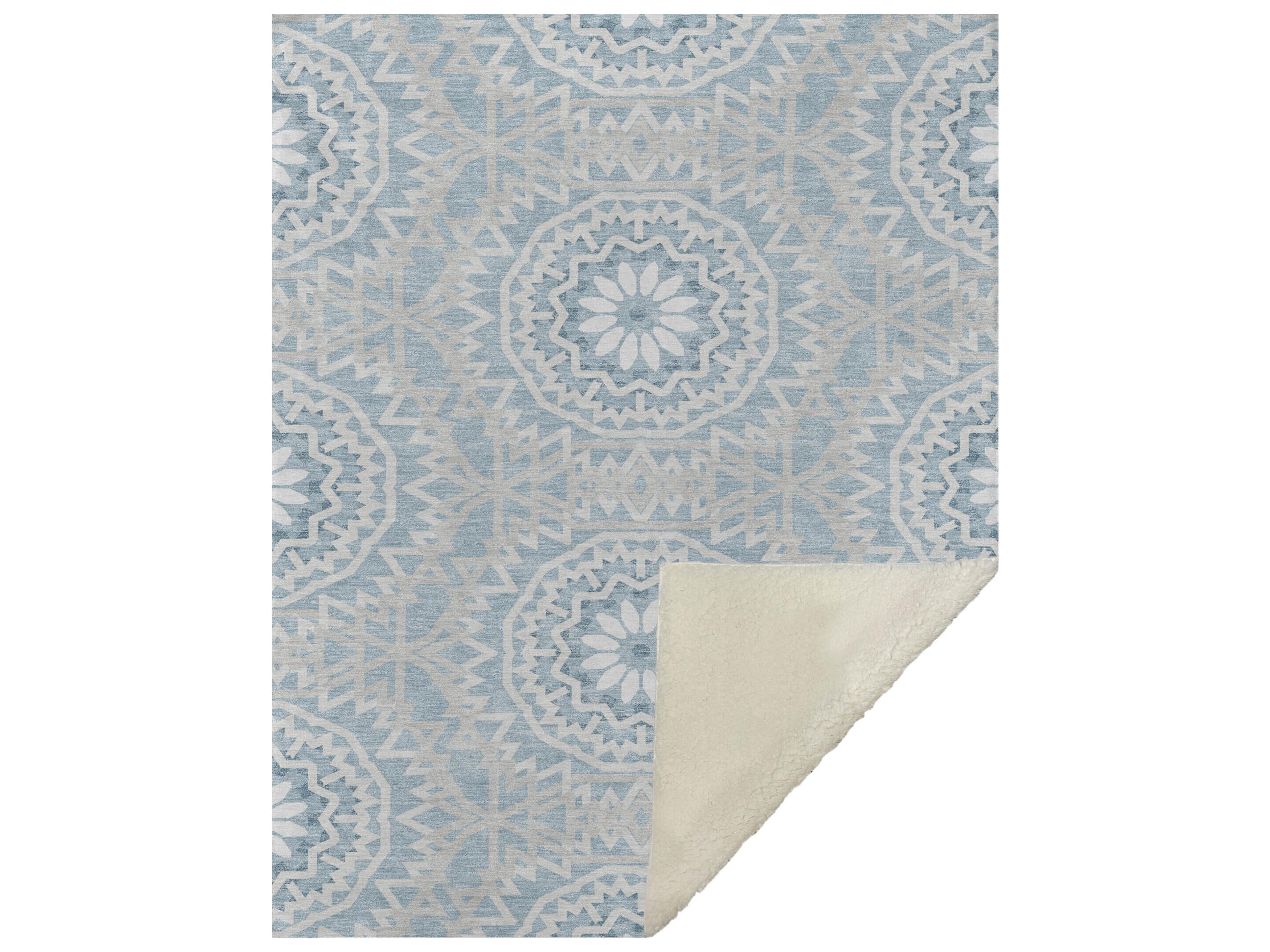 Dalyn Sherpa Blue Polyester Throw