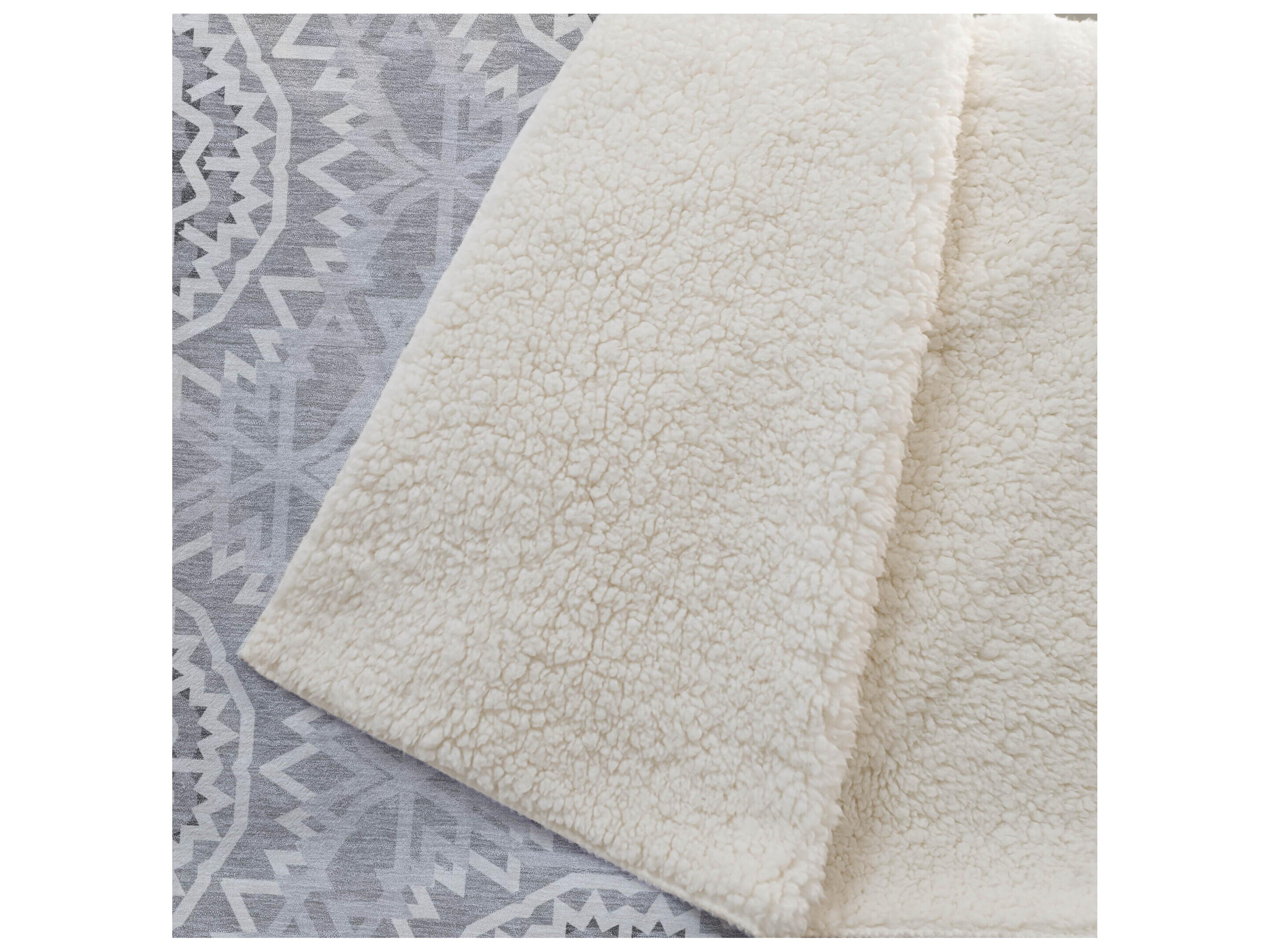 Dalyn Sherpa Gray Polyester Throw