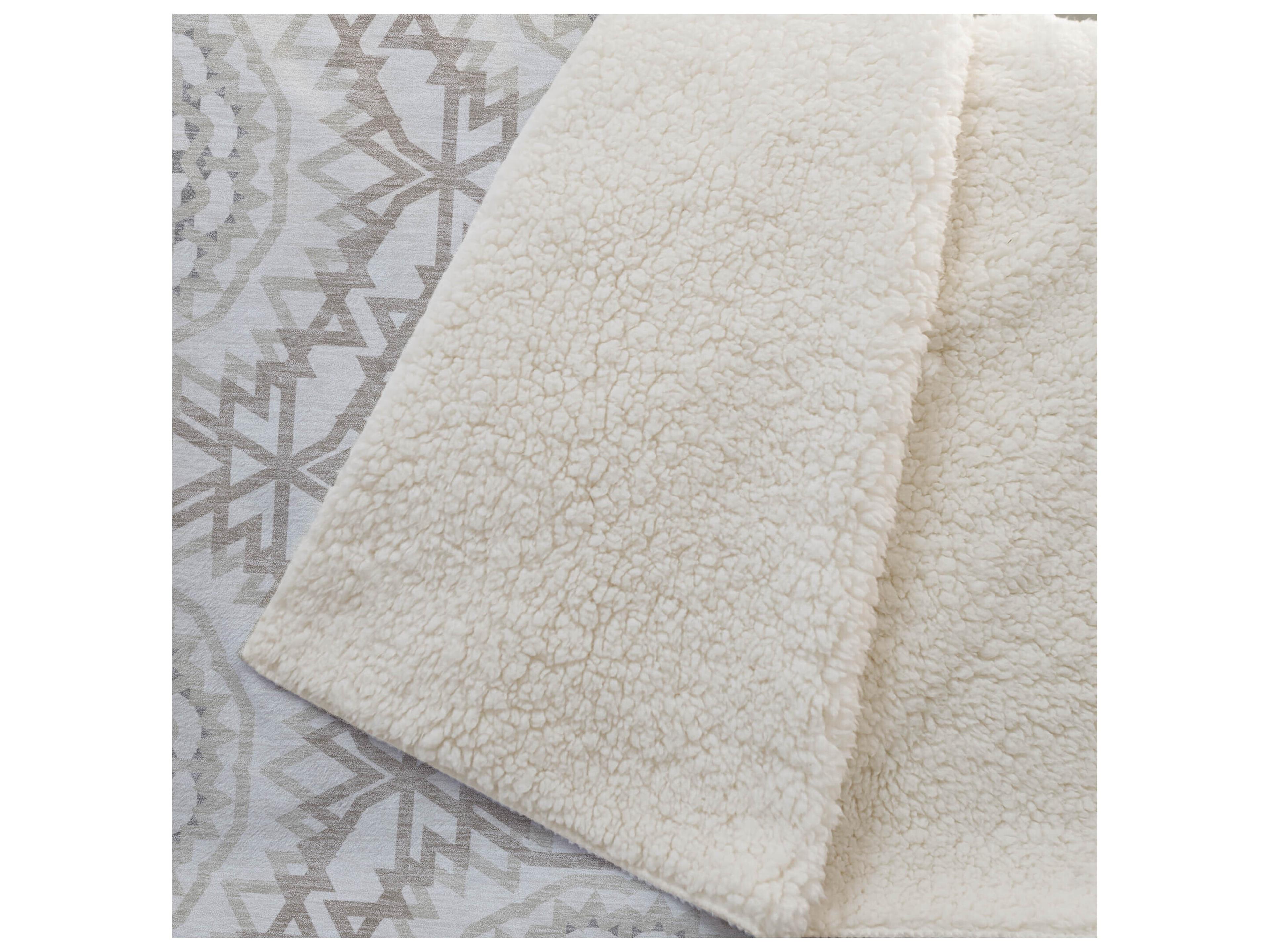 Dalyn Sherpa Ivory Polyester Throw