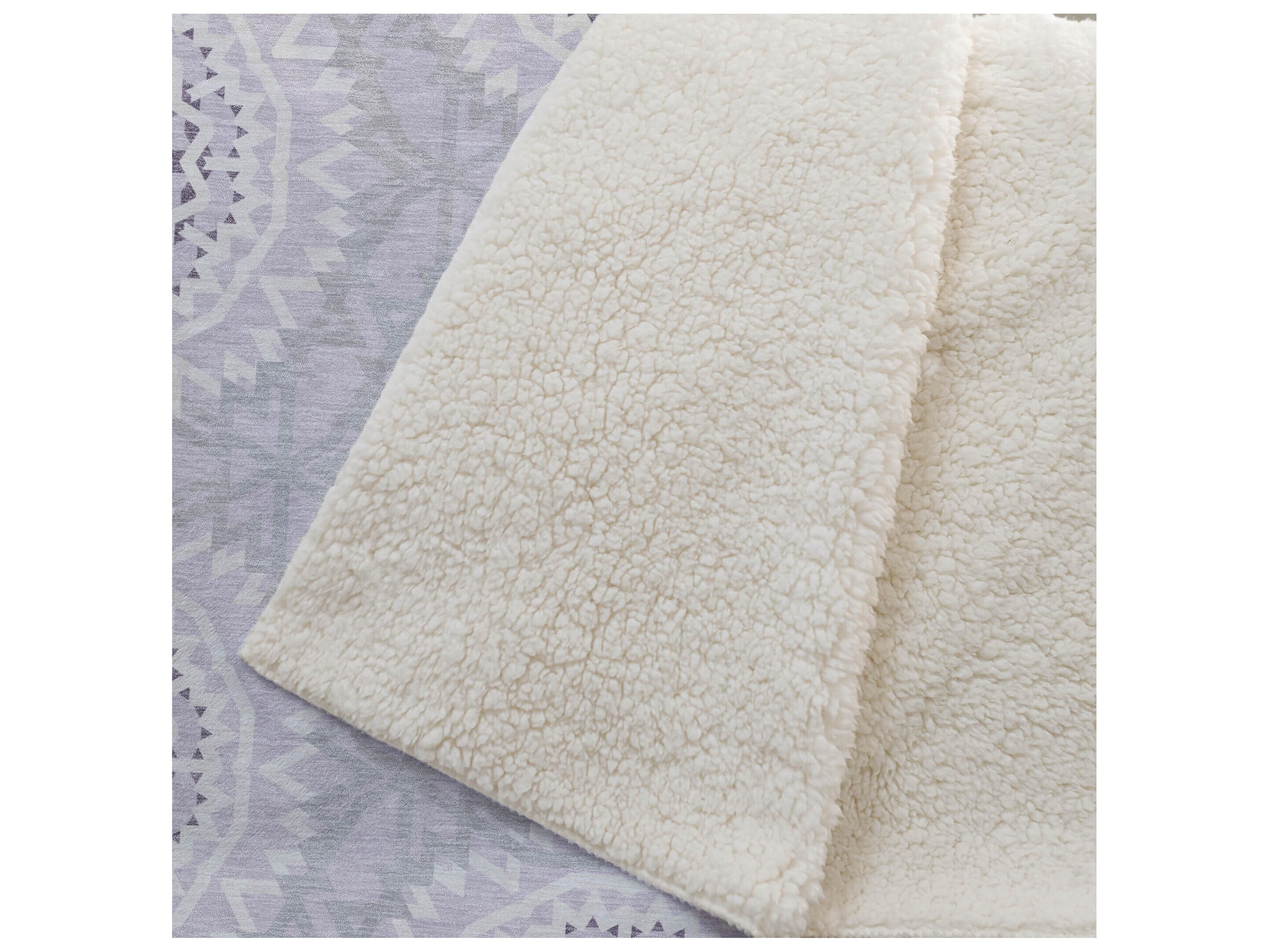 Dalyn Sherpa Purple Polyester Throw