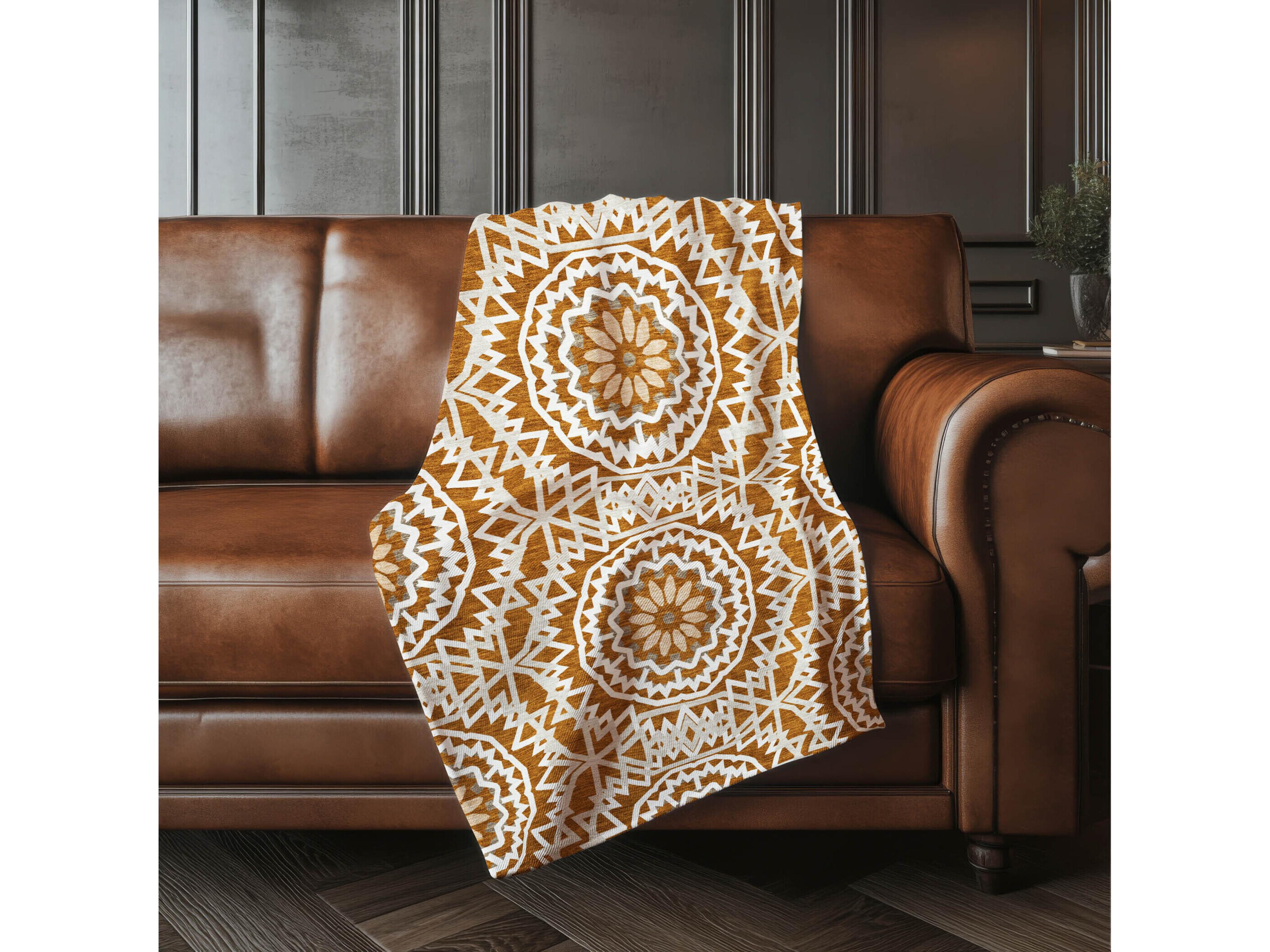 Dalyn Sherpa Orange Polyester Throw