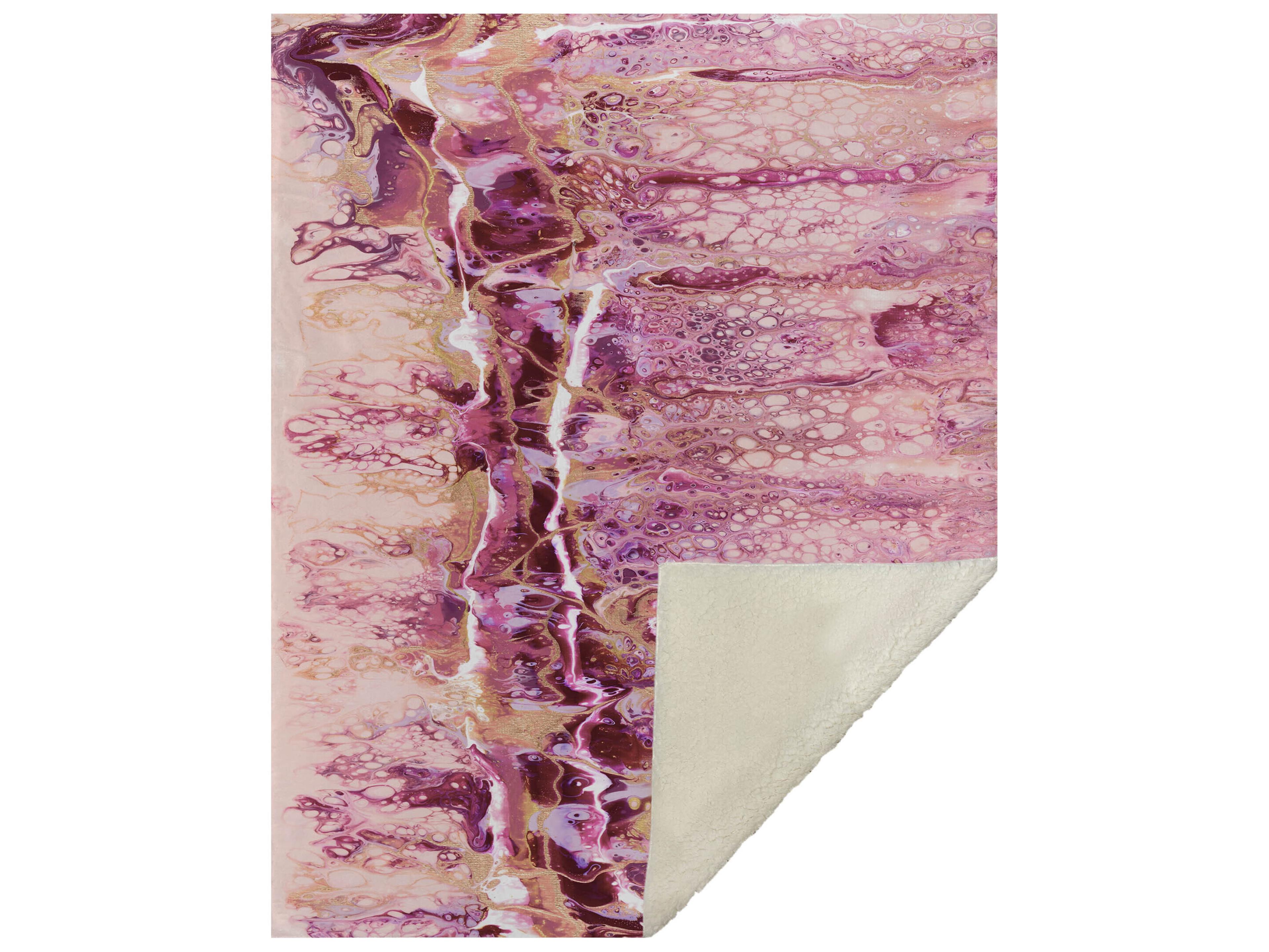 Sherpa Pink Polyester Throw