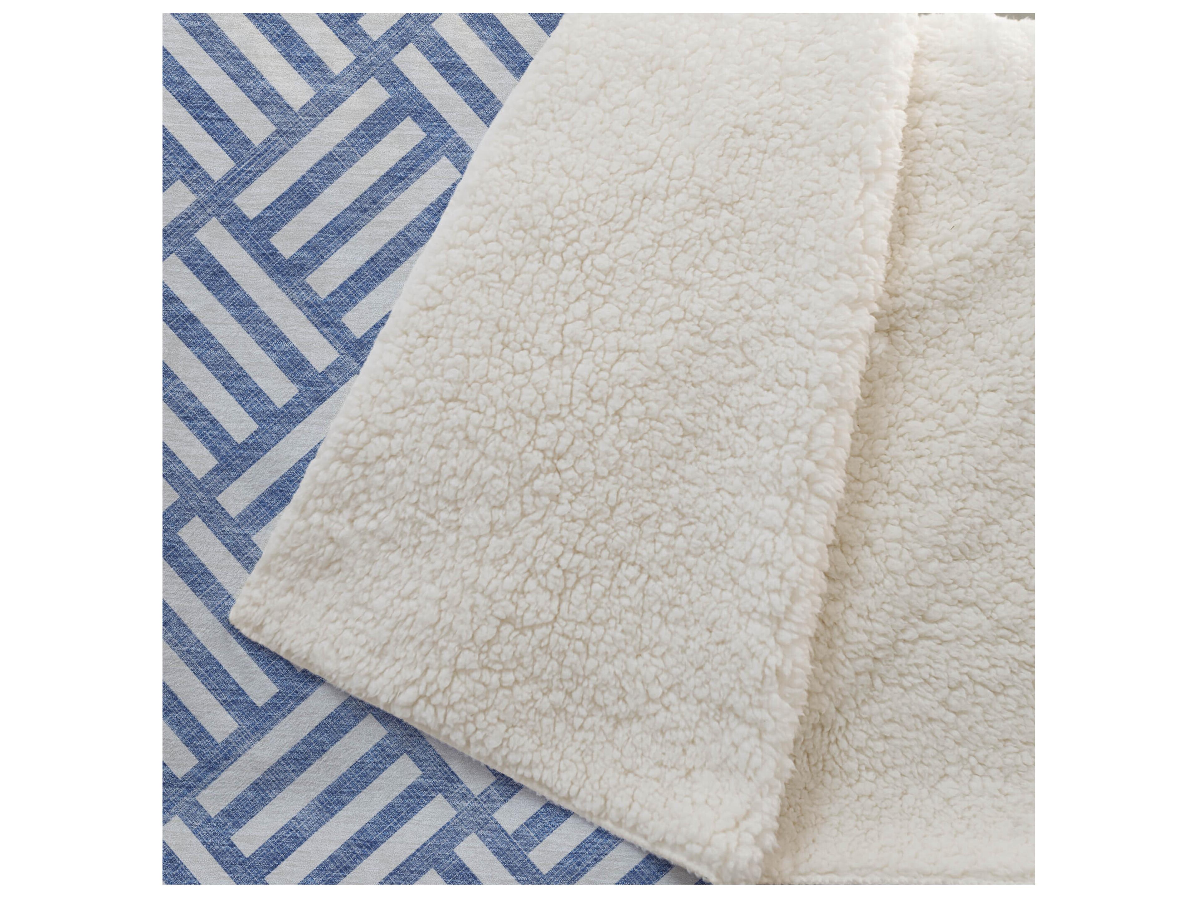 Dalyn Sherpa Blue Polyester Throw