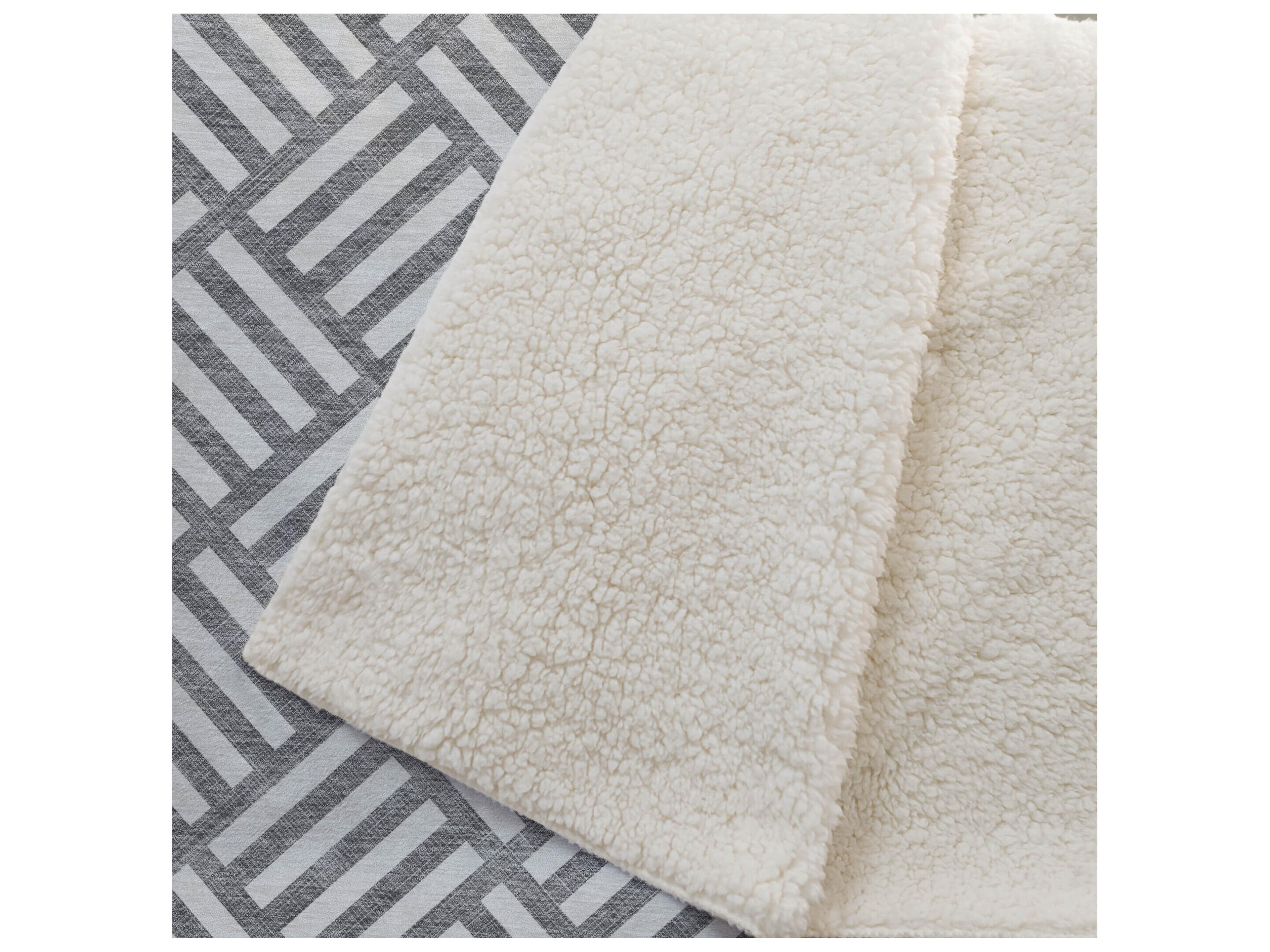 Dalyn Sherpa Gray Polyester Throw
