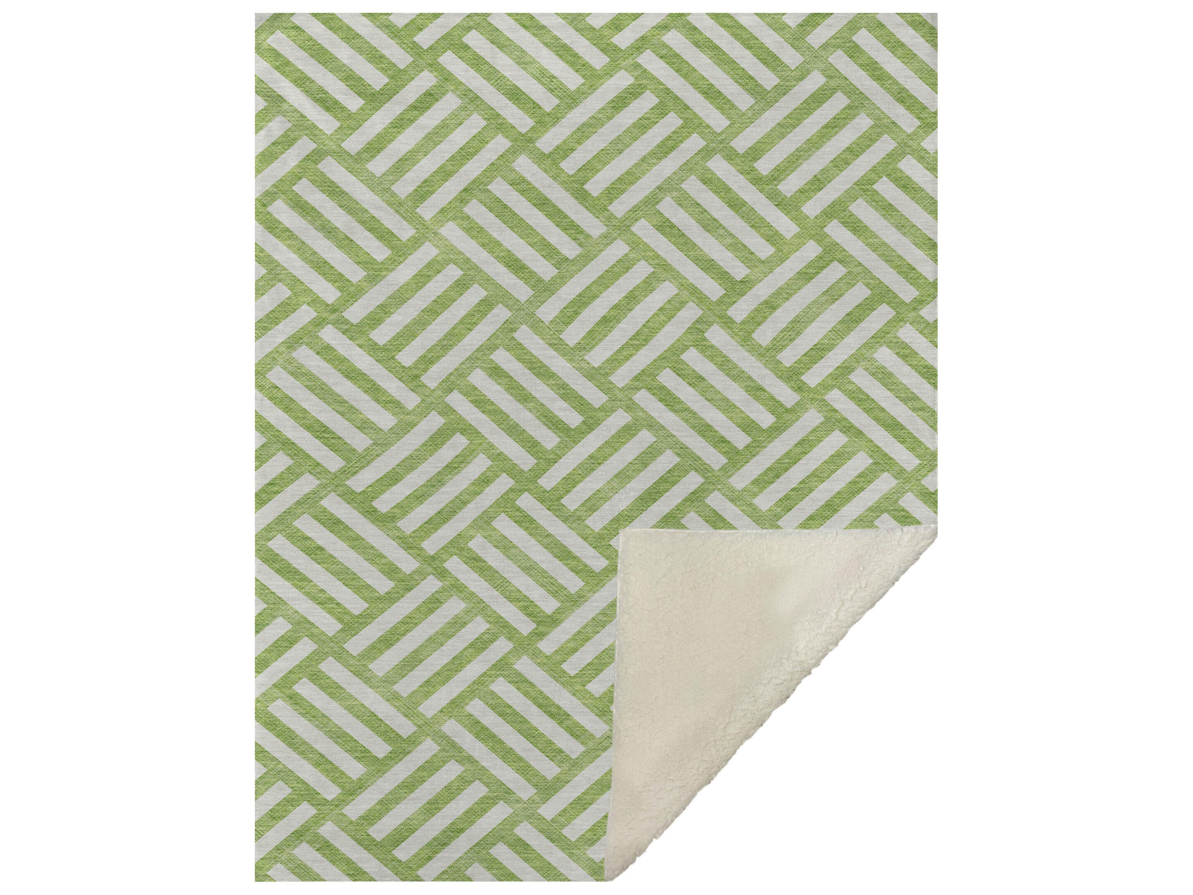 Dalyn Sherpa Green Polyester Throw