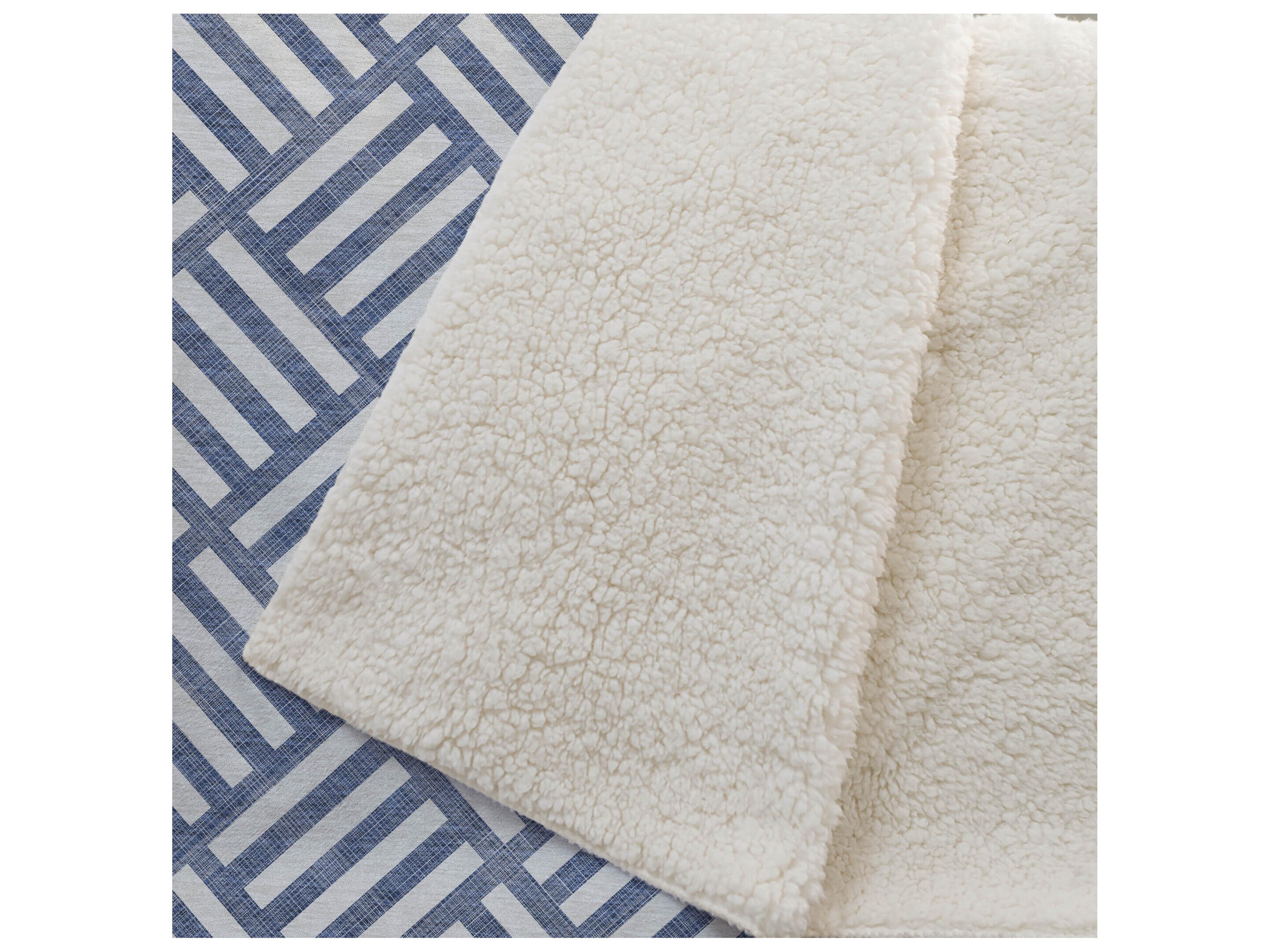 Dalyn Sherpa Blue Polyester Throw