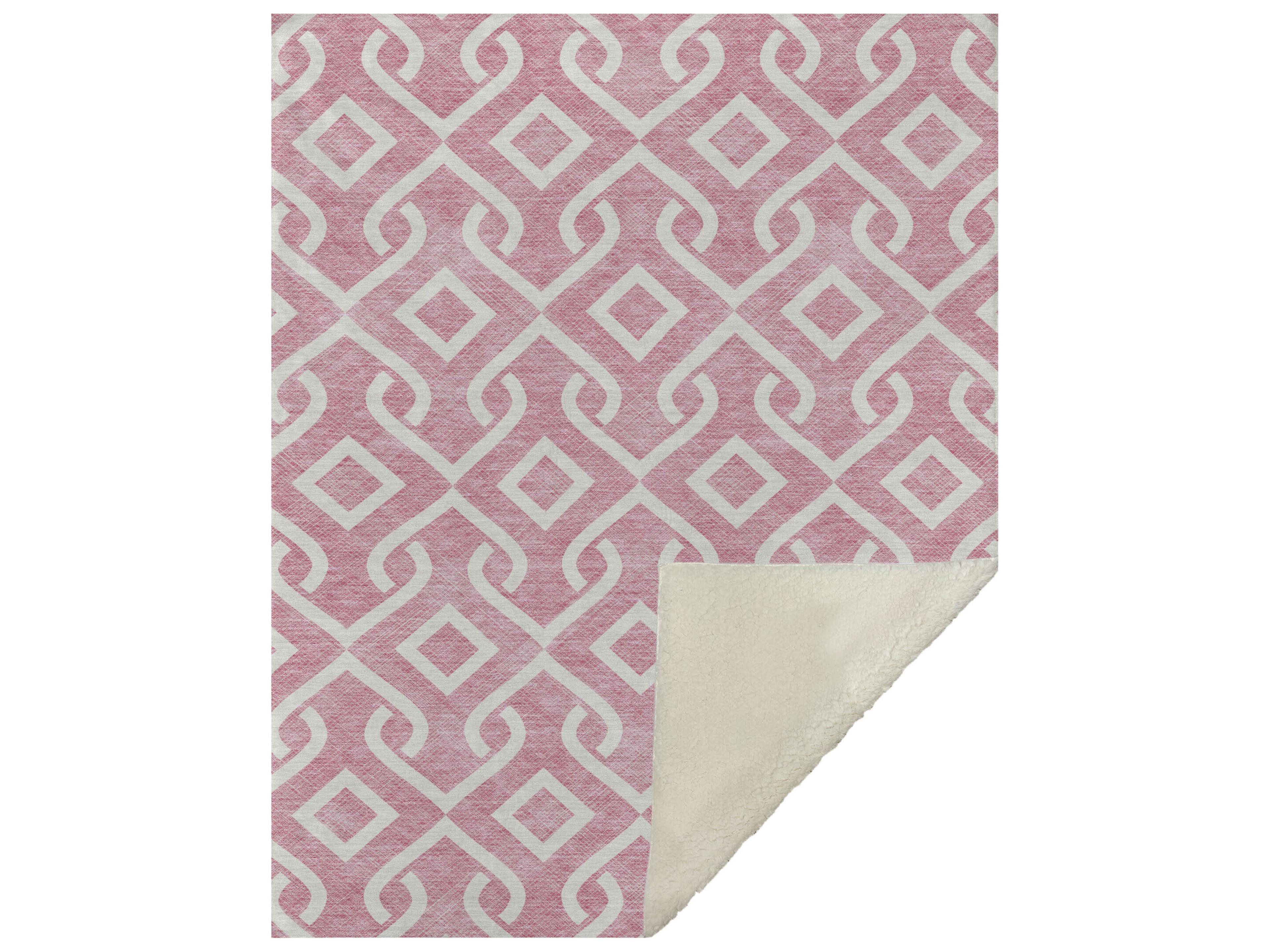 Sherpa Pink Polyester Throw