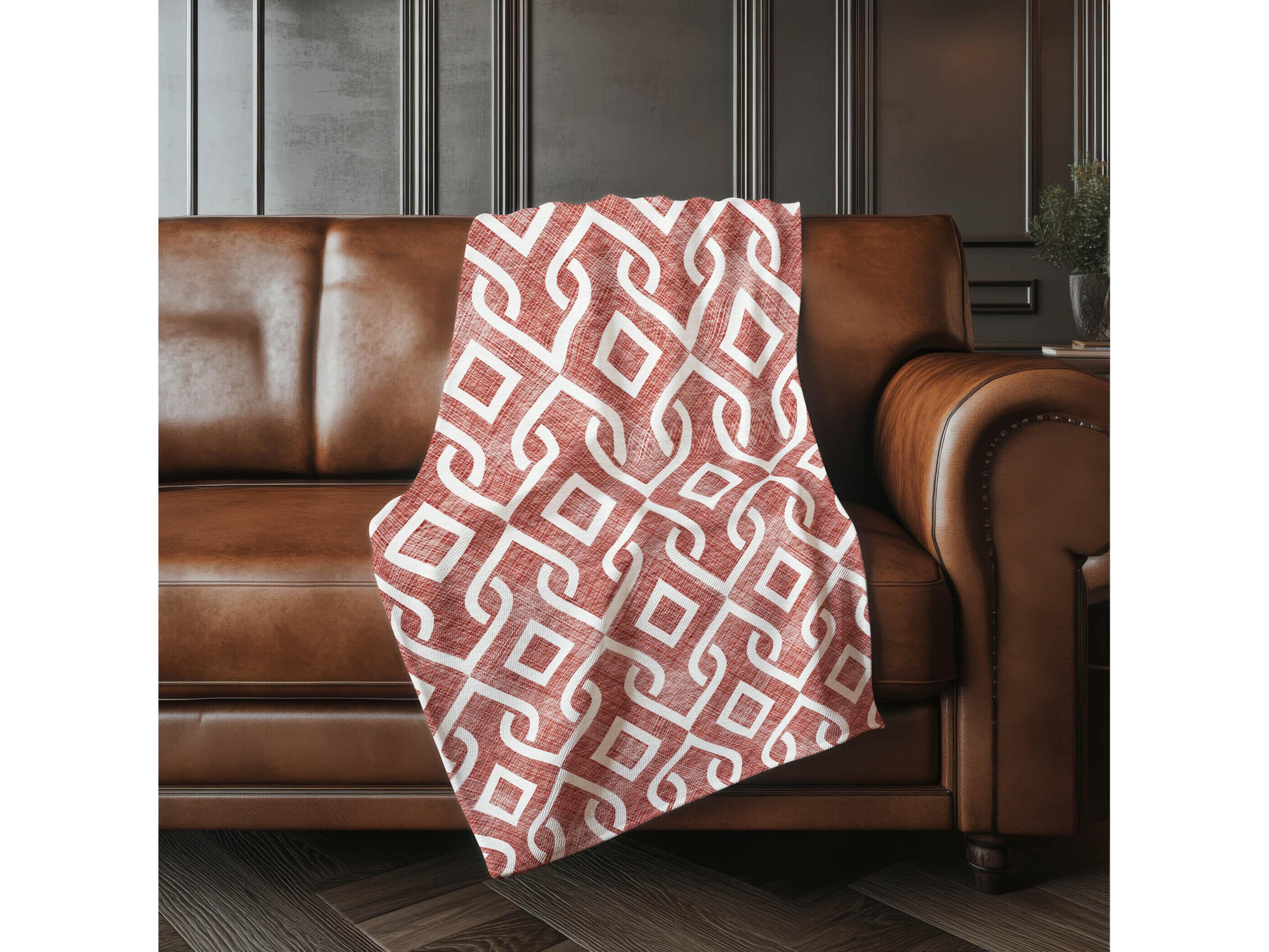 Dalyn Sherpa Red Polyester Throw