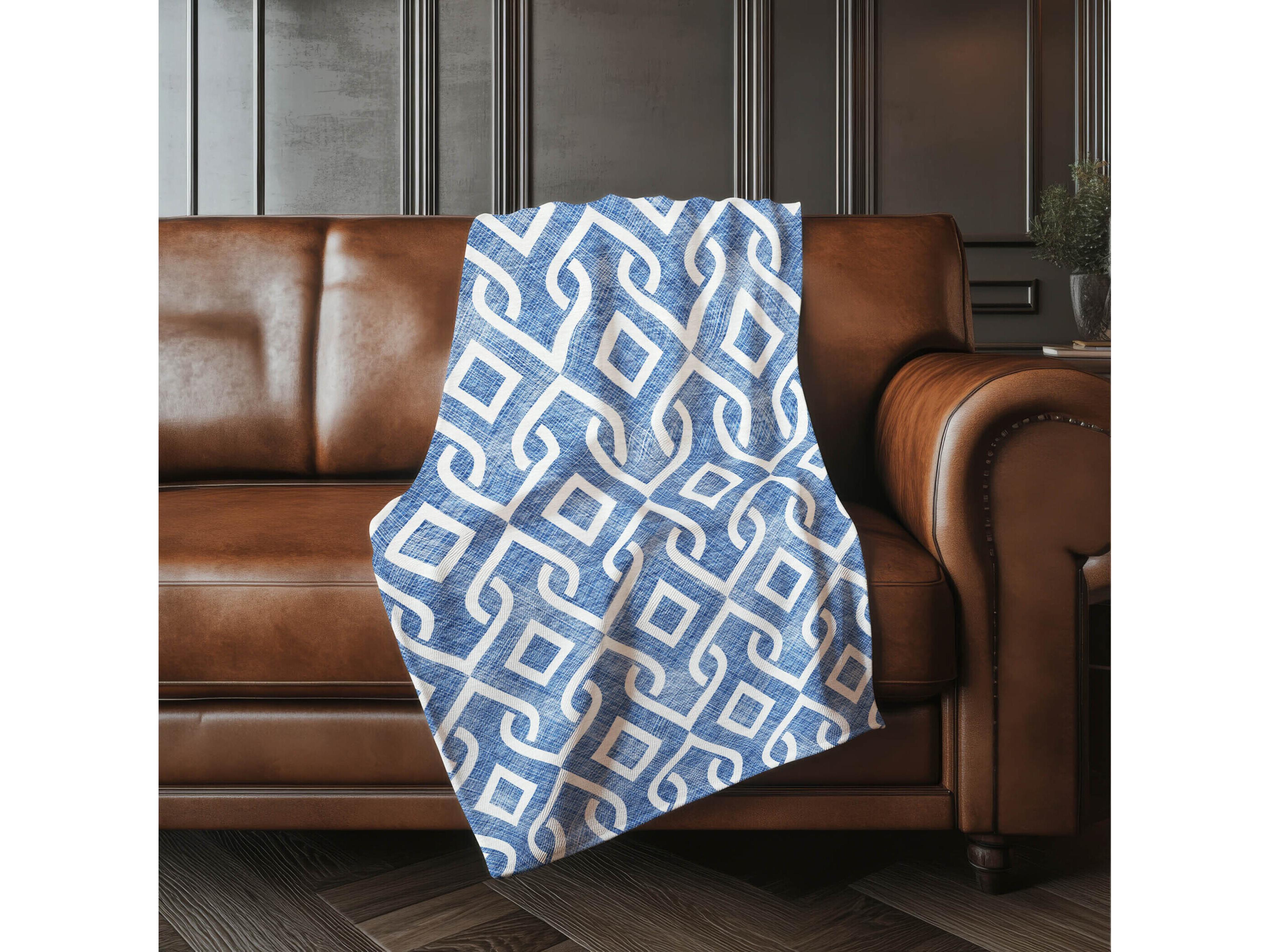 Dalyn Sherpa Blue Polyester Throw