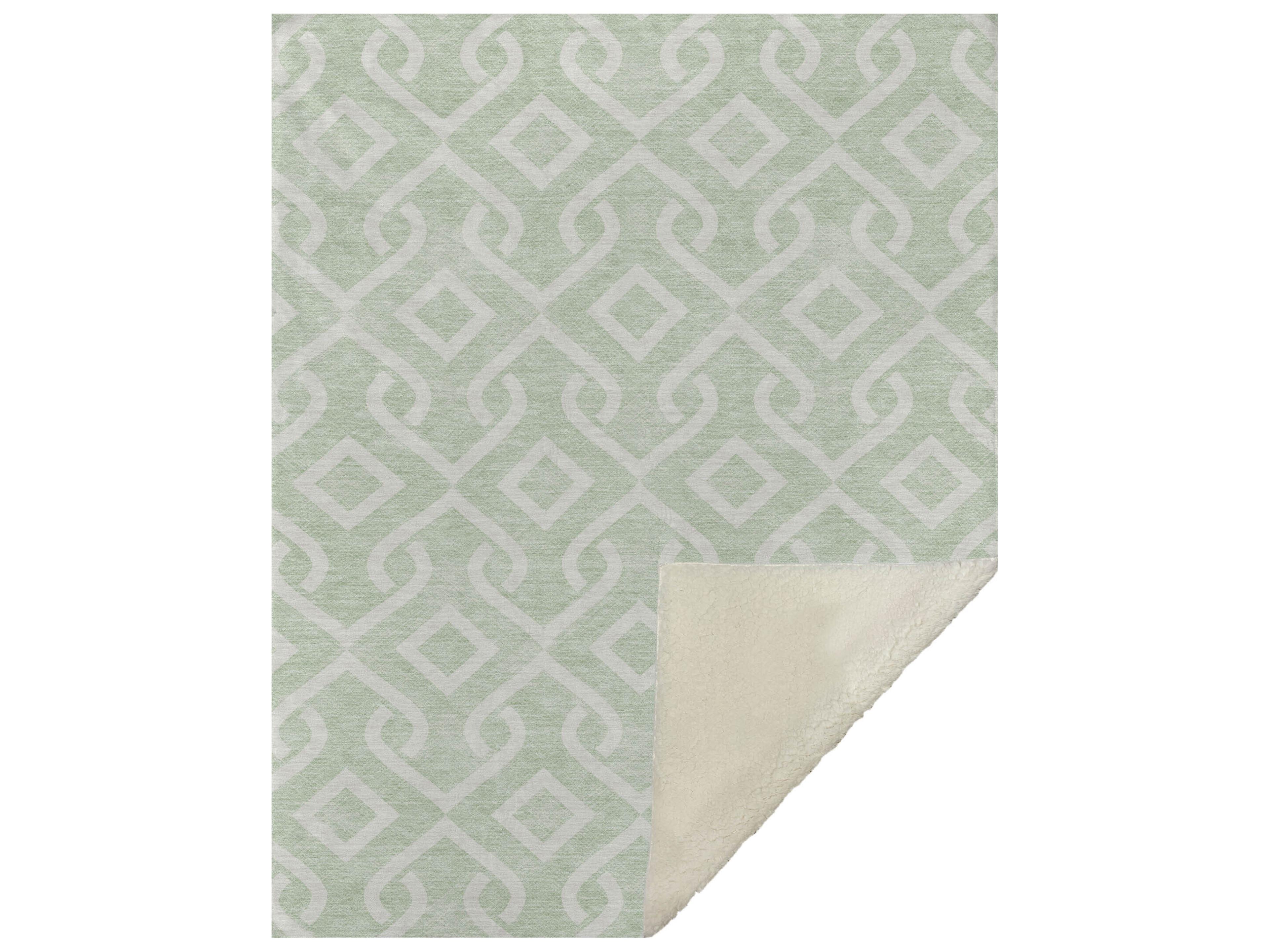 Dalyn Sherpa Green Polyester Throw
