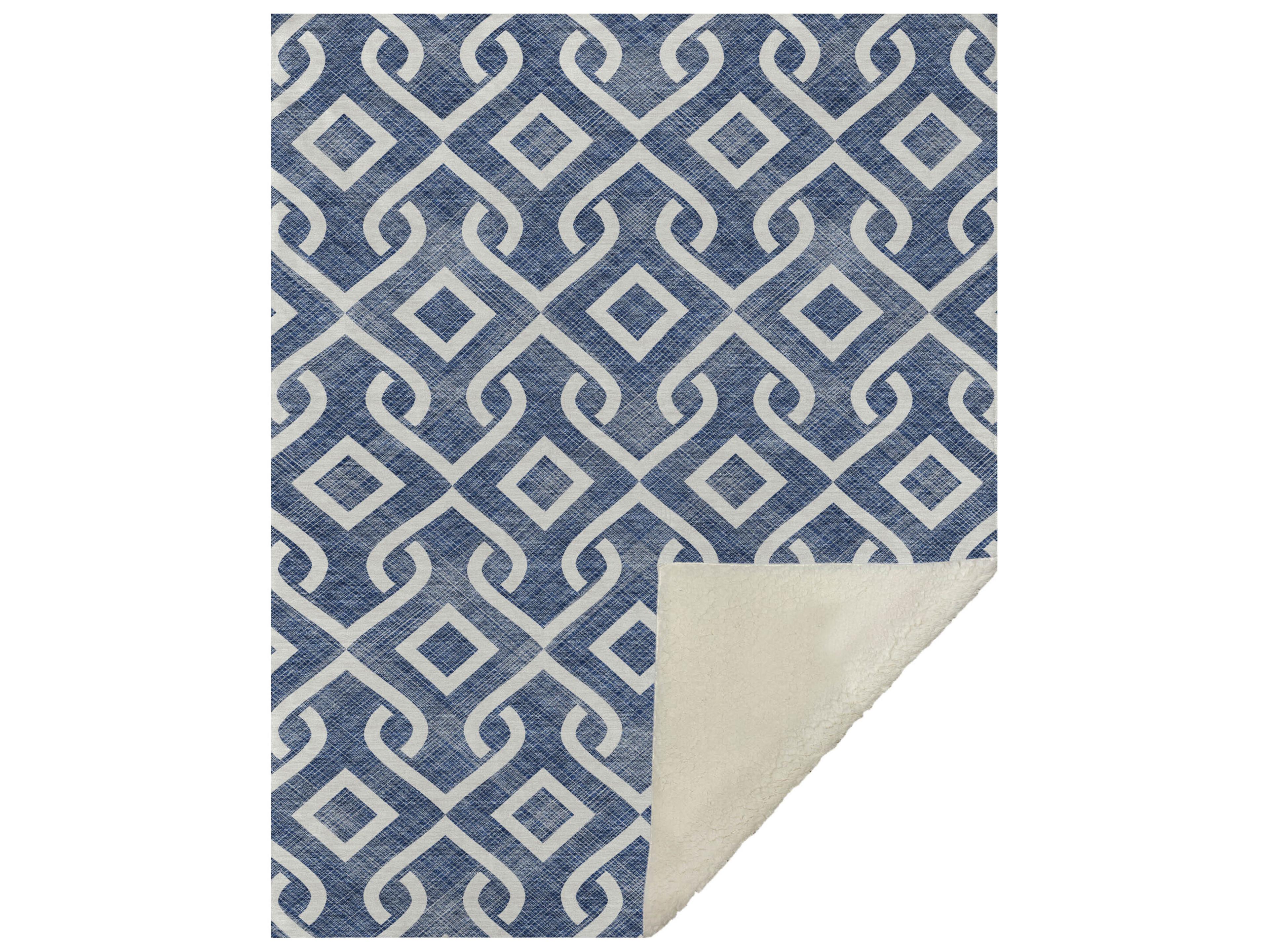 Dalyn Sherpa Blue Polyester Throw