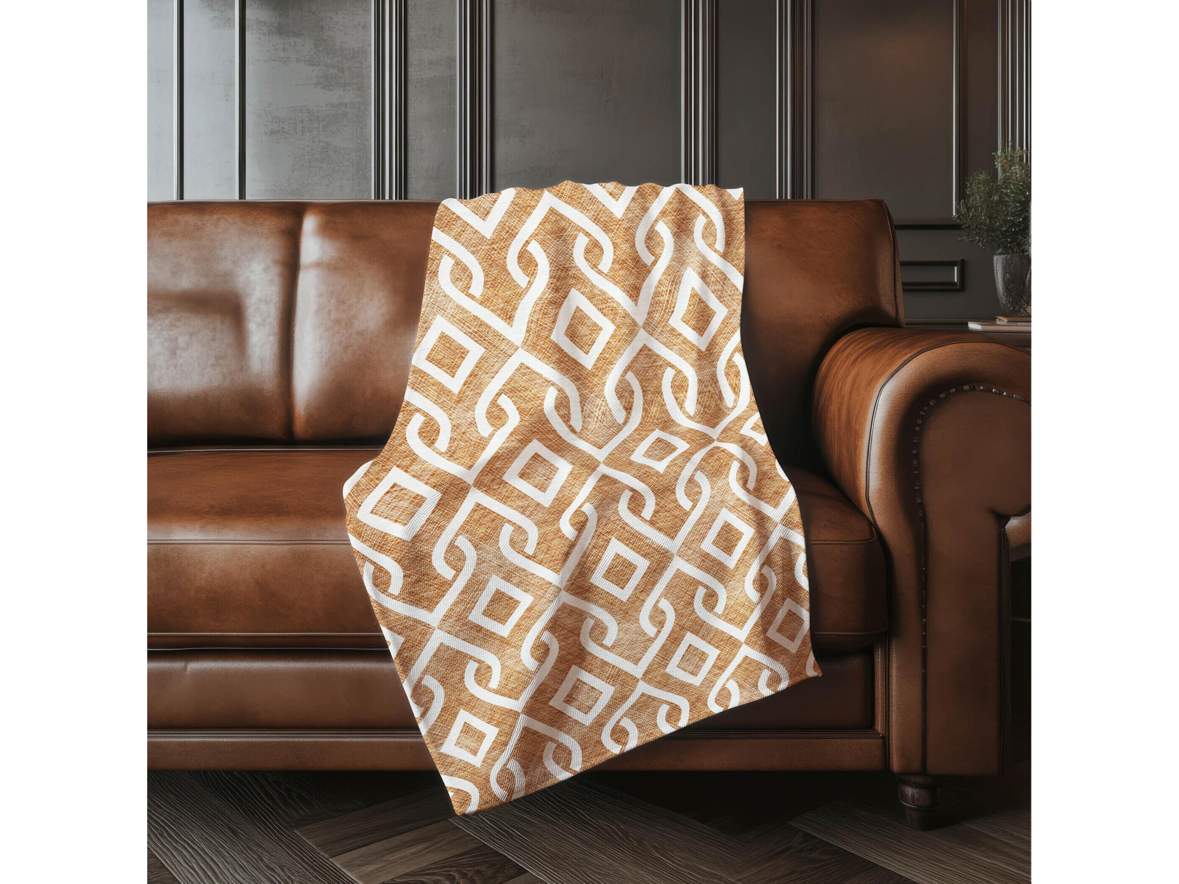 Dalyn Sherpa Orange Polyester Throw