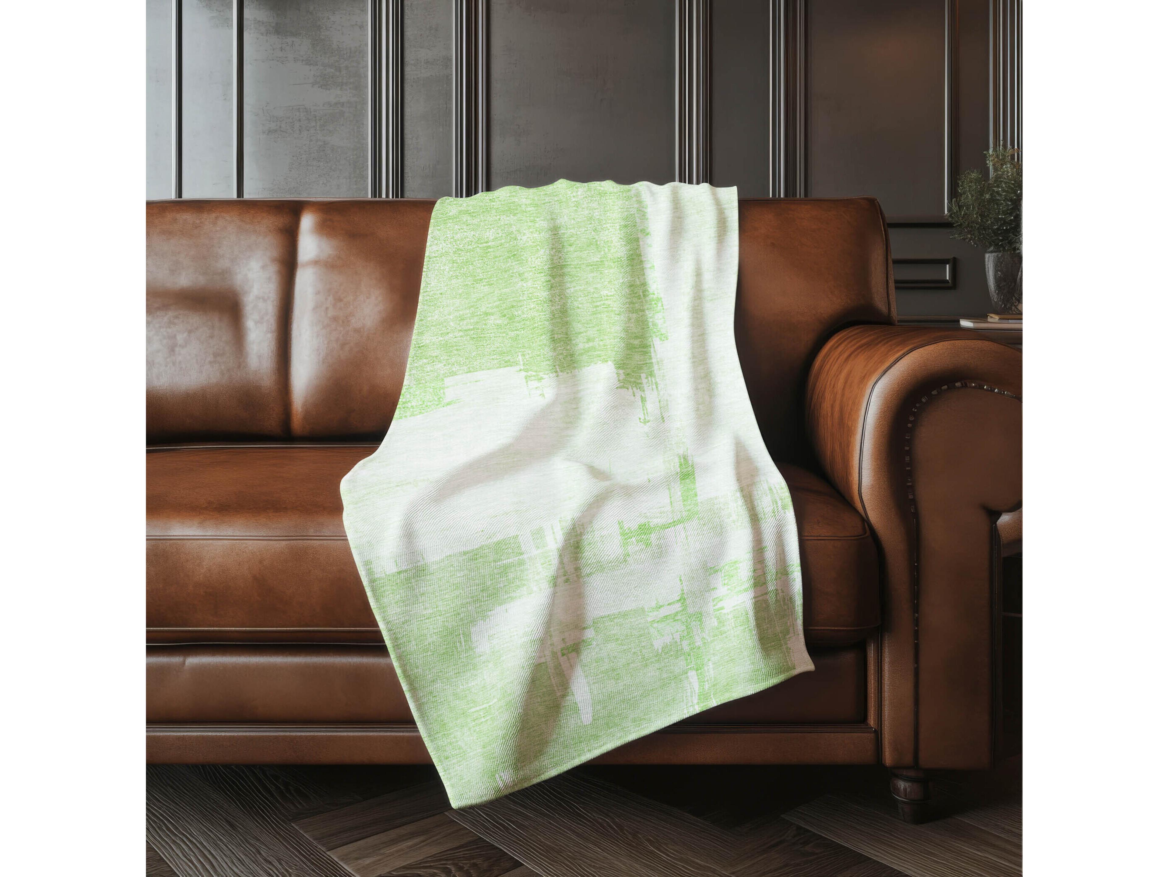 Dalyn Sherpa Green Polyester Throw