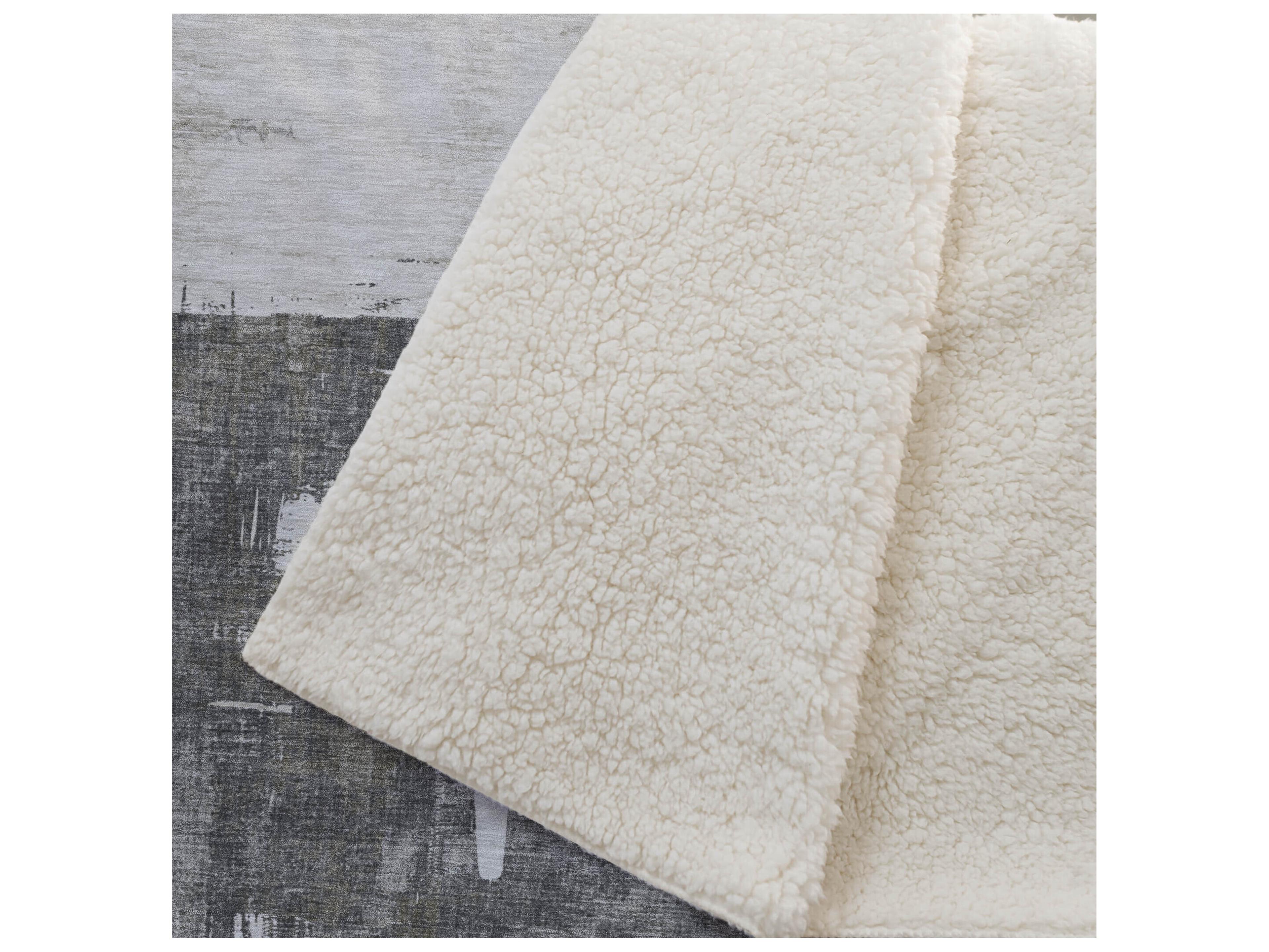 Dalyn Sherpa Gray Polyester Throw