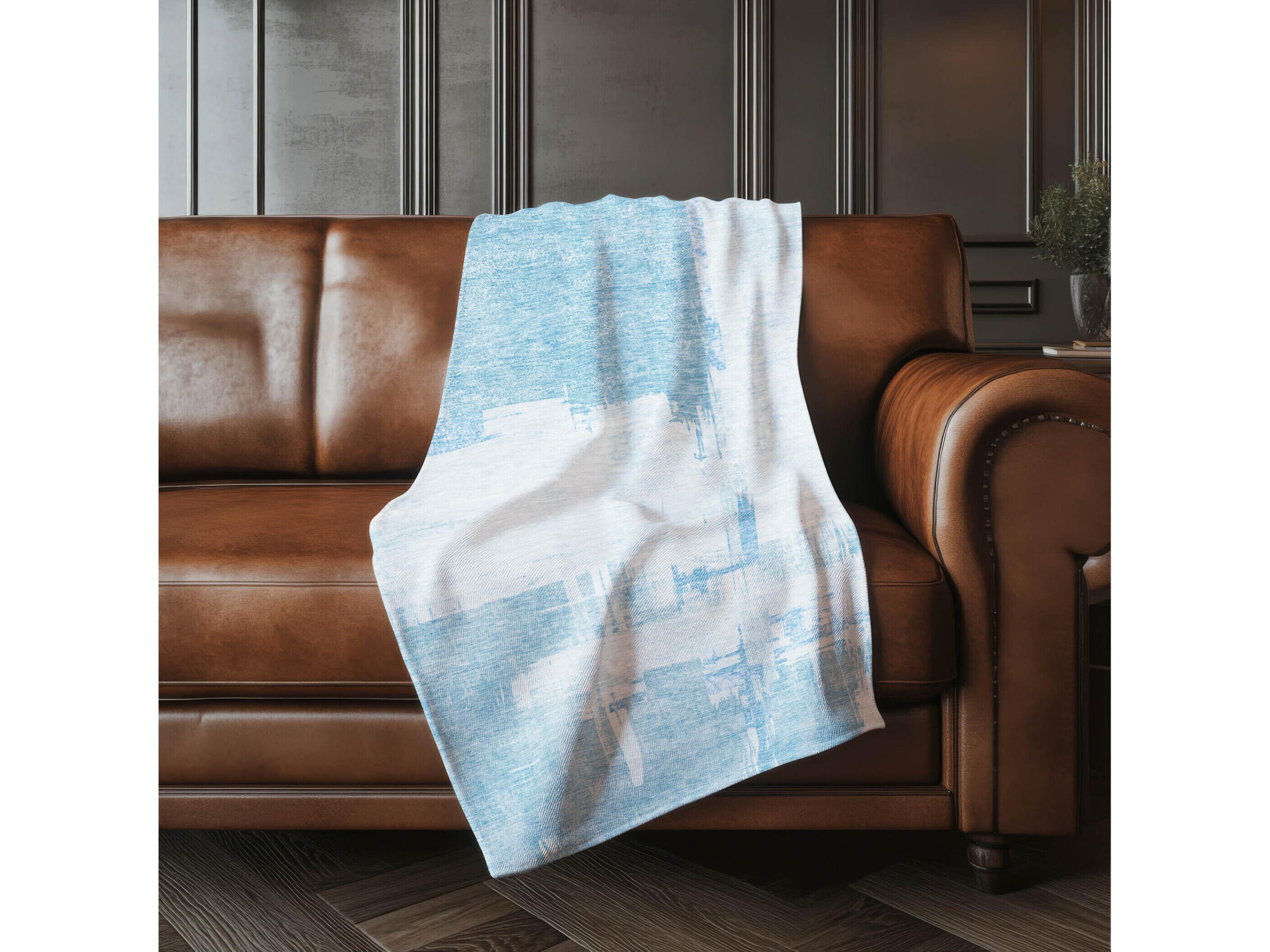 Dalyn Sherpa Blue Polyester Throw