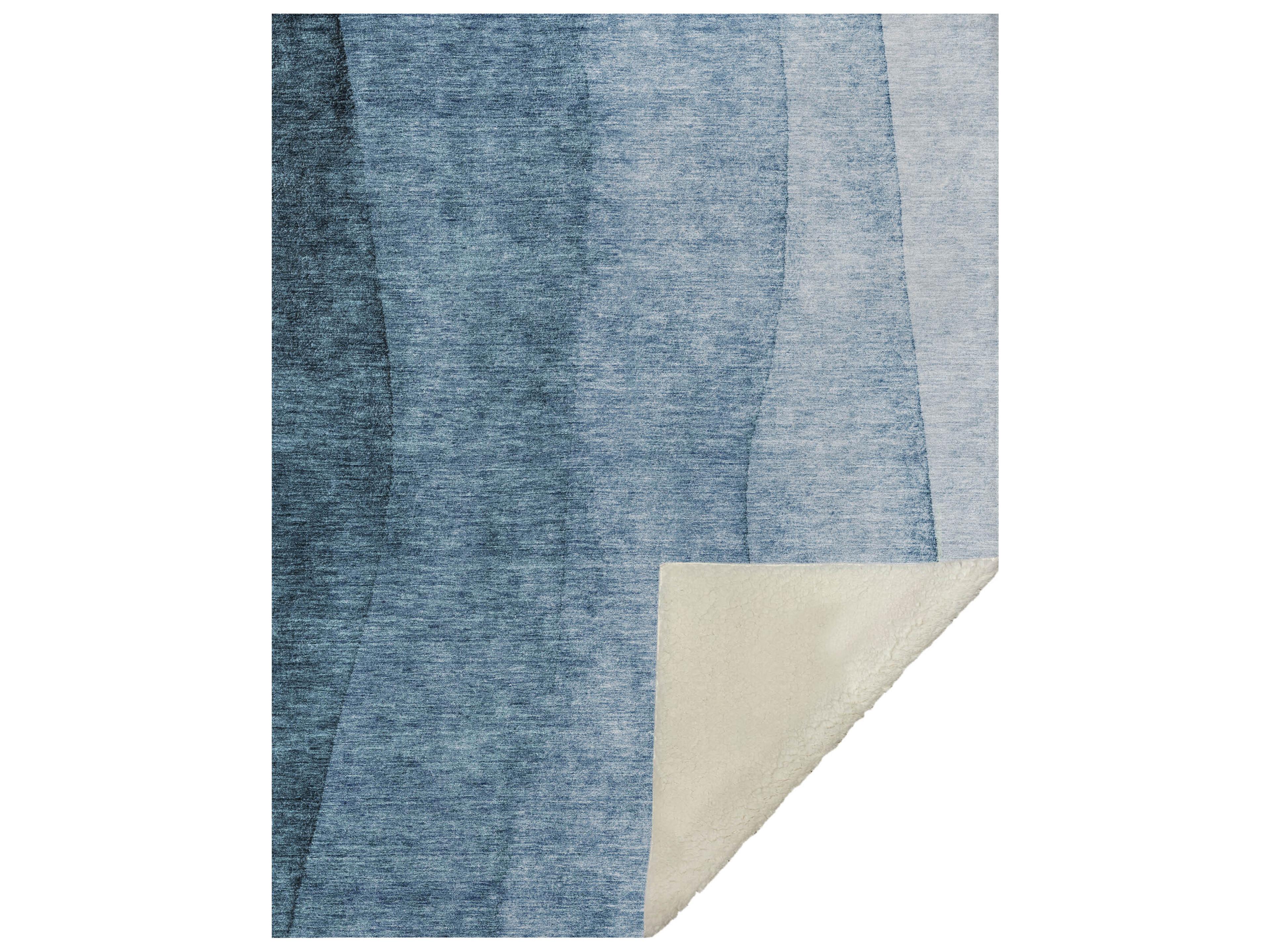 Sherpa Blue Polyester Throw